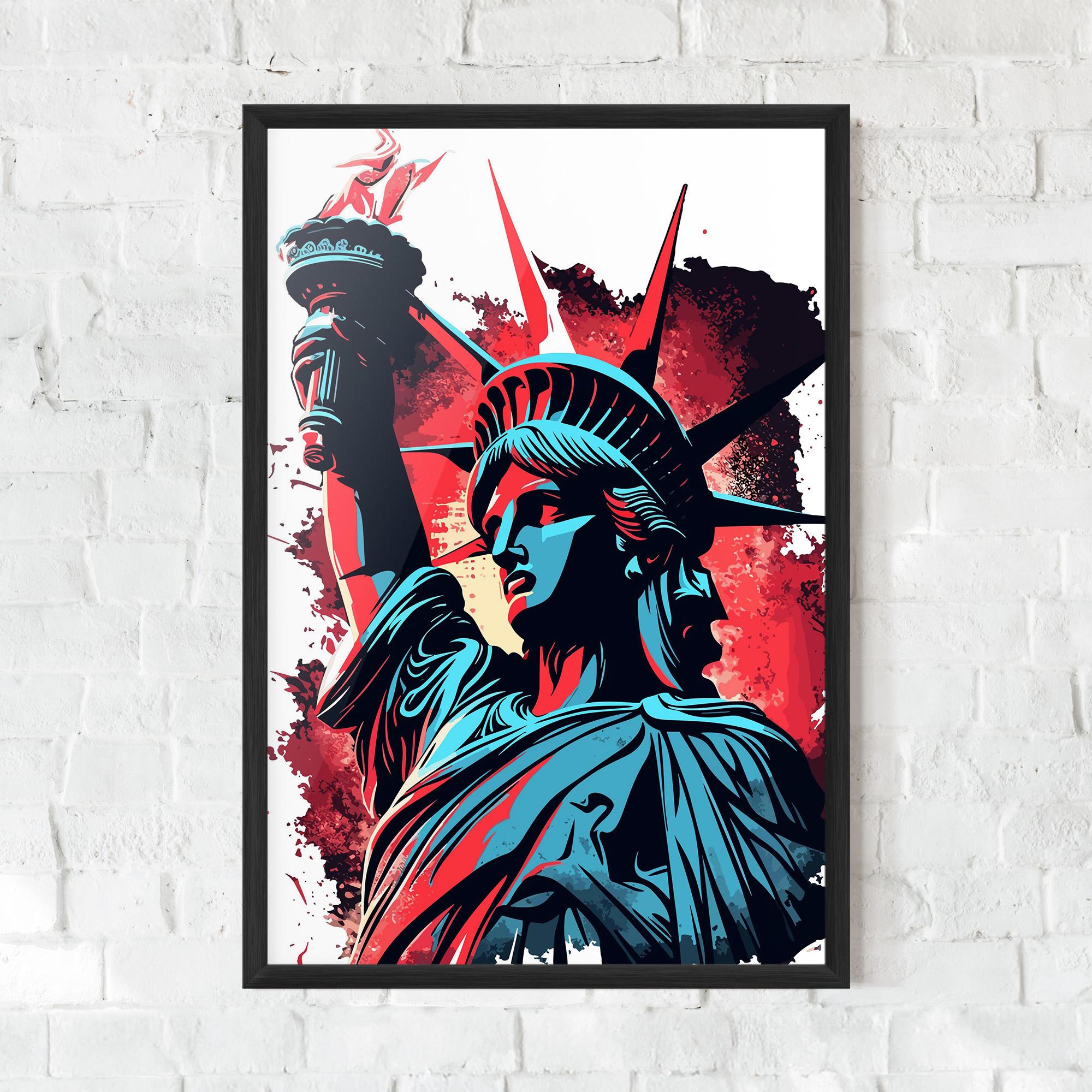 Poster Înrămat Liberty Statue Art mockup 0