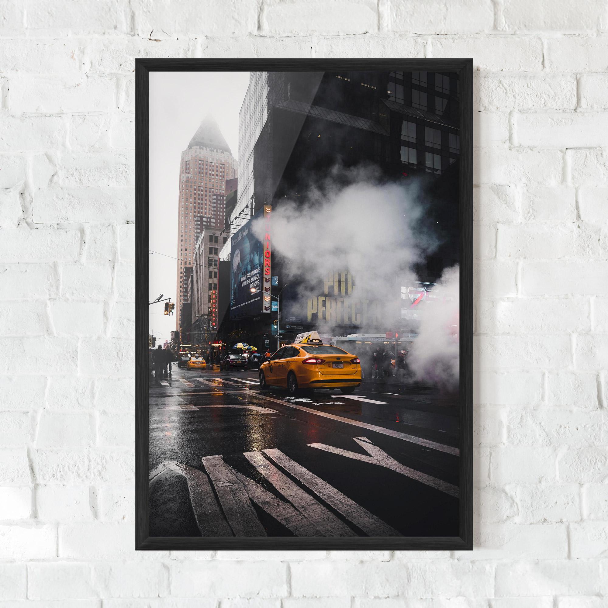 Poster Înrămat Taxi Smoke City mockup 0