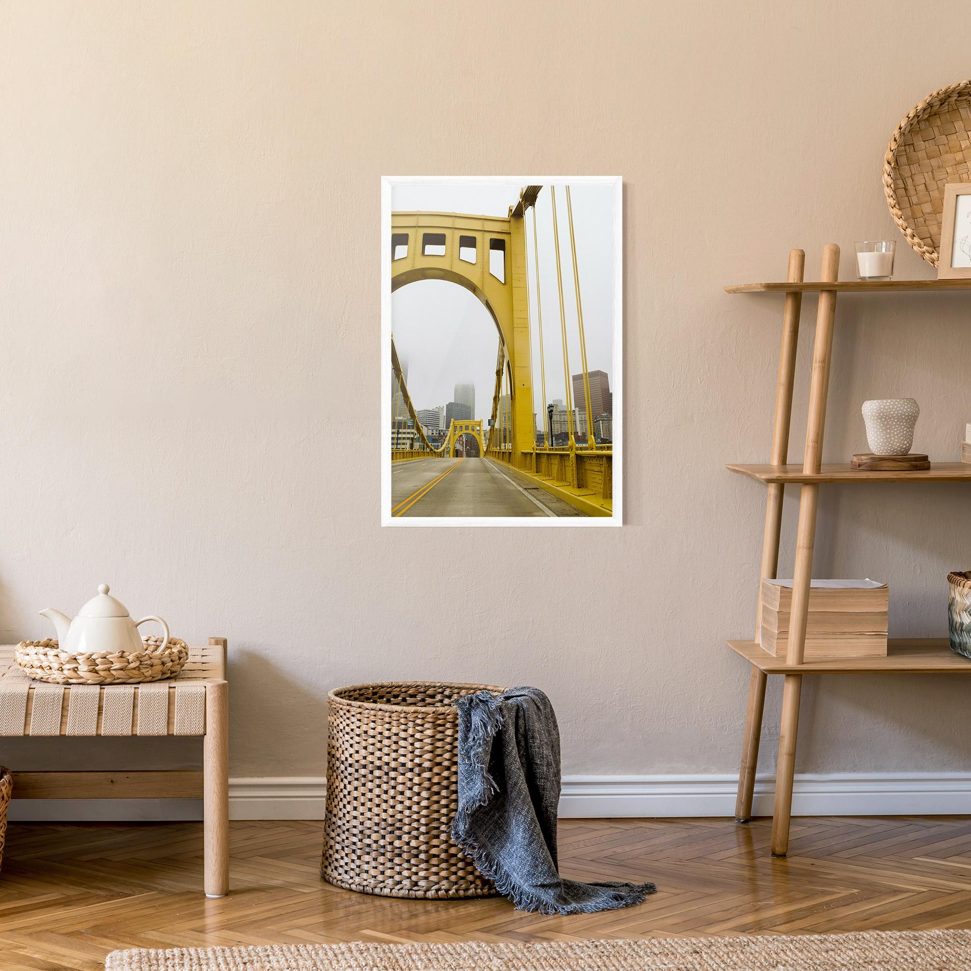 Poster Înrămat Yellow Foggy Bridge mockup 9