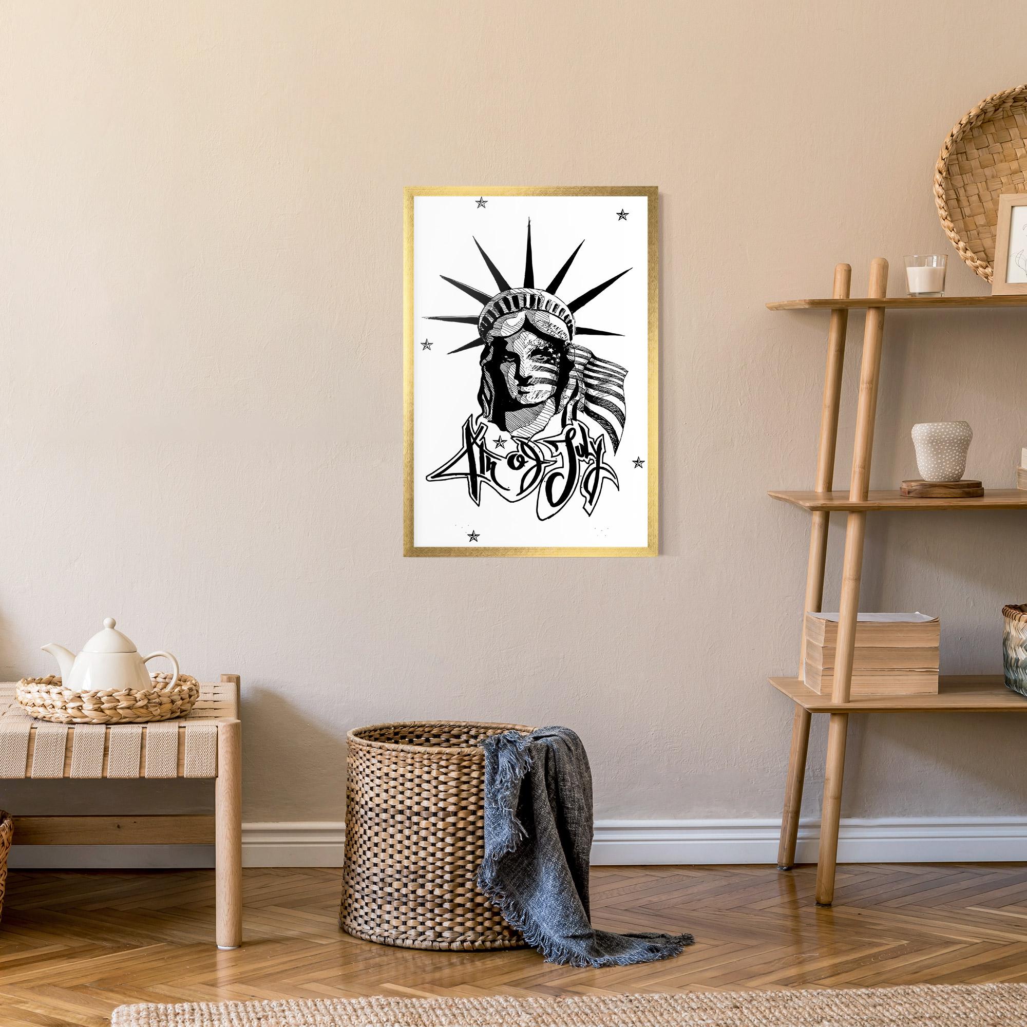 Poster Înrămat Head Of Liberty Statue mockup 9