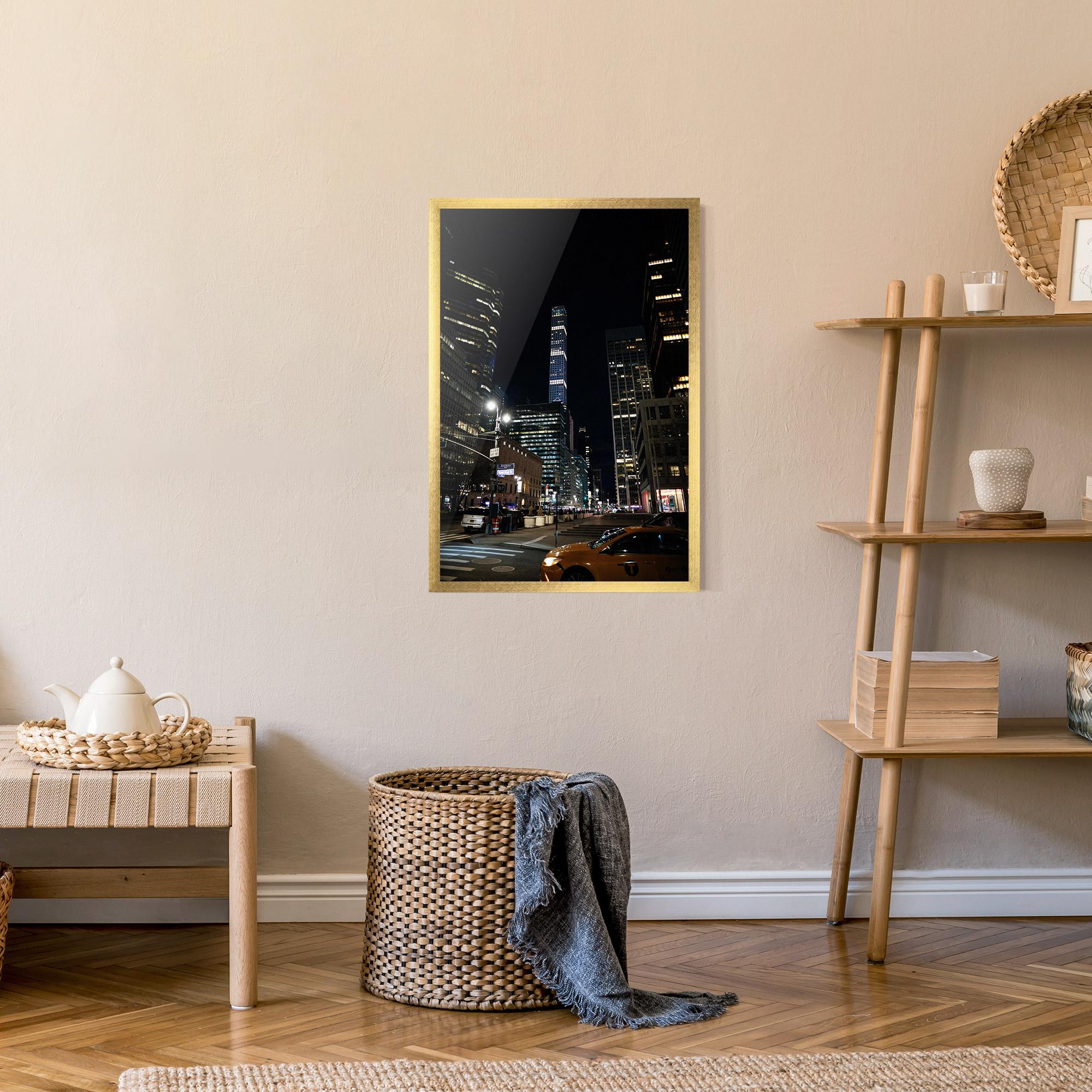 Poster Înrămat Skyline Night Light mockup 9
