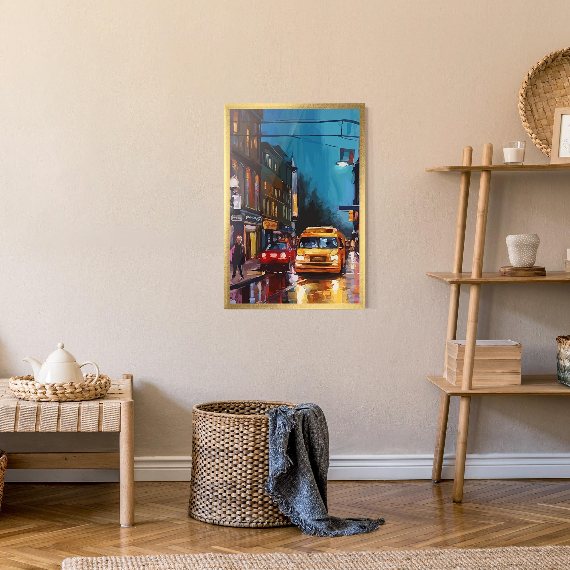 Poster Înrămat Yellow Car City mockup 9