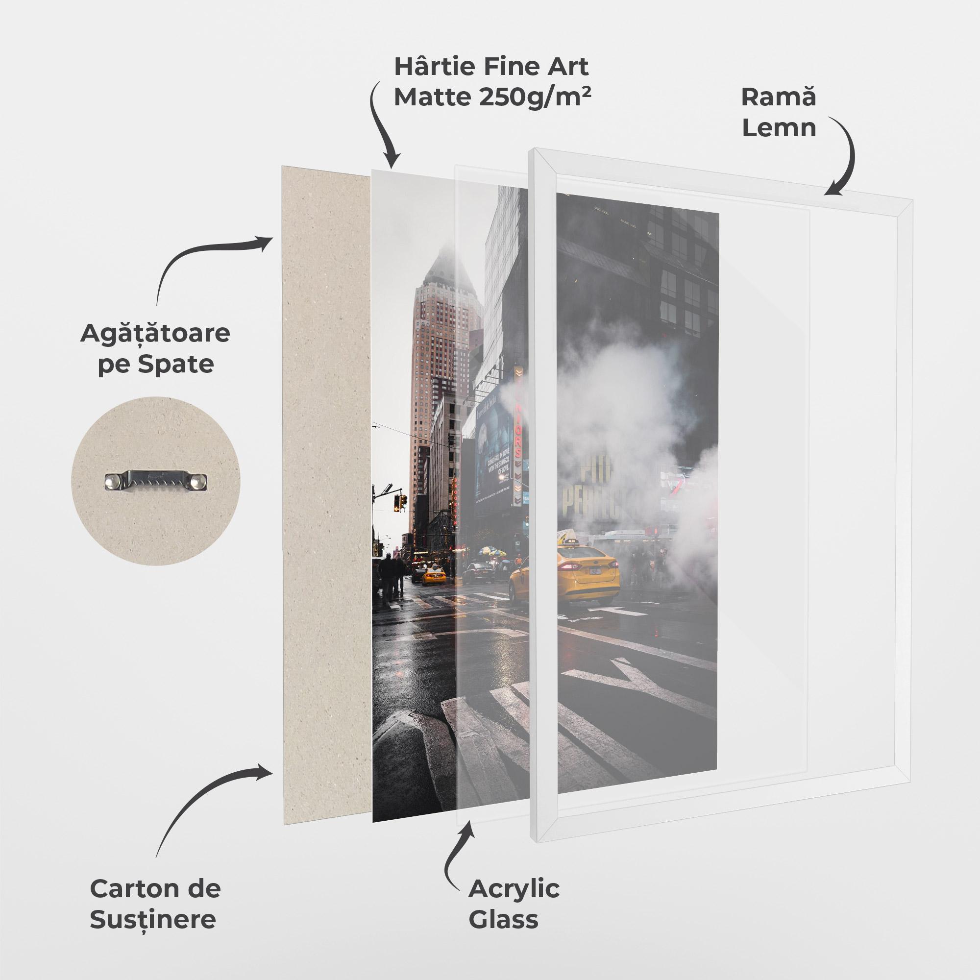 Poster Înrămat Taxi Smoke City mockup 1