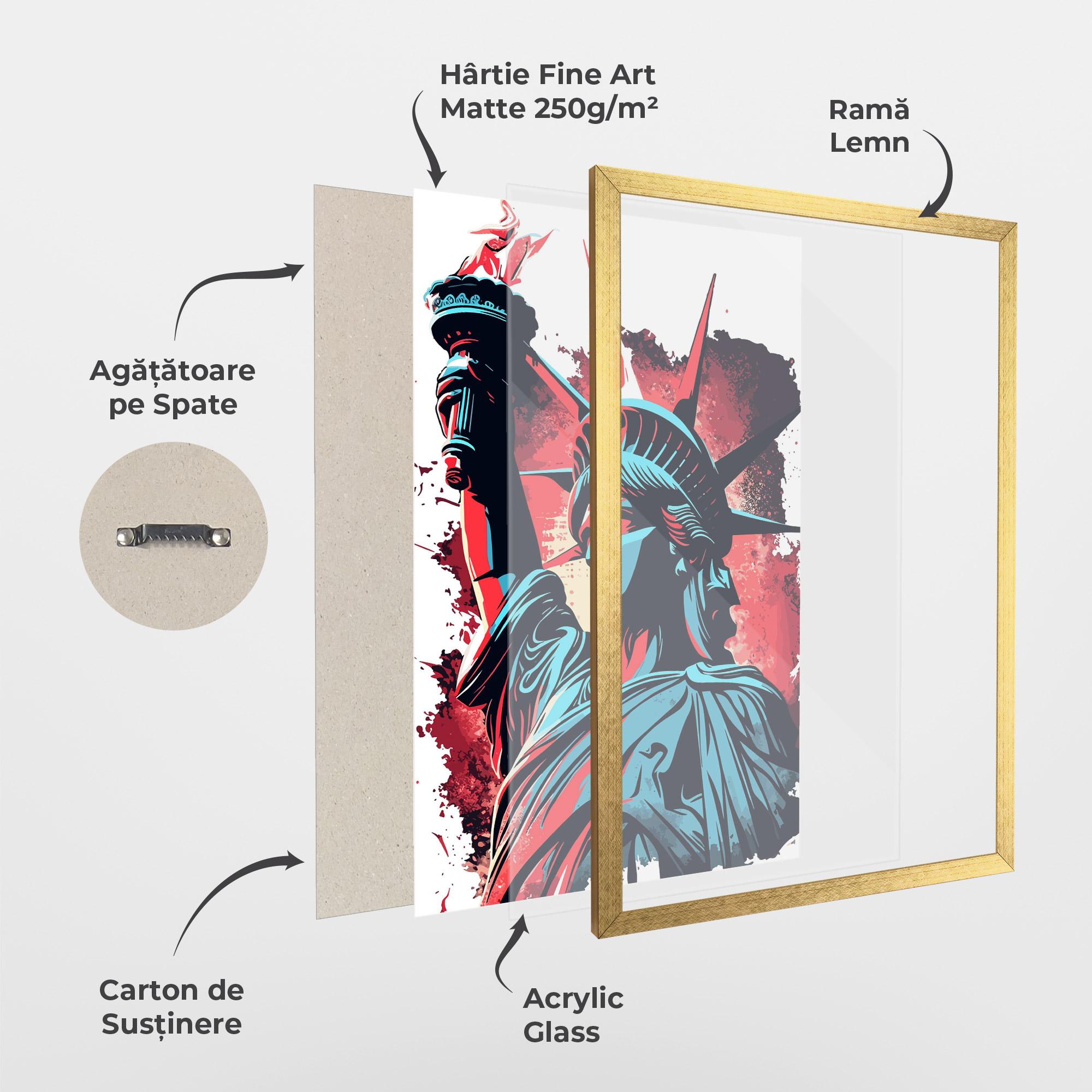 Poster Înrămat Liberty Statue Art mockup 1