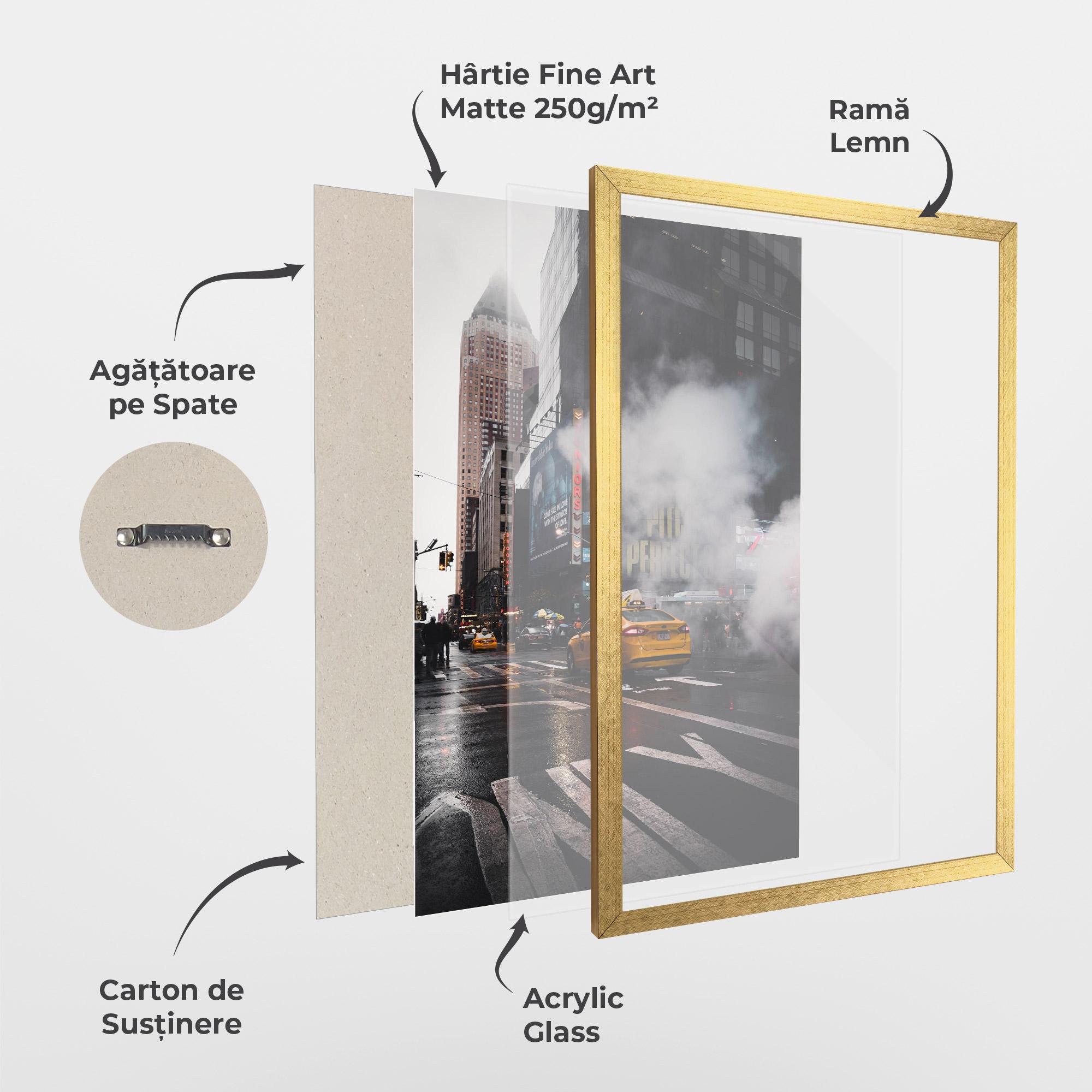 Poster Înrămat Taxi Smoke City mockup 1