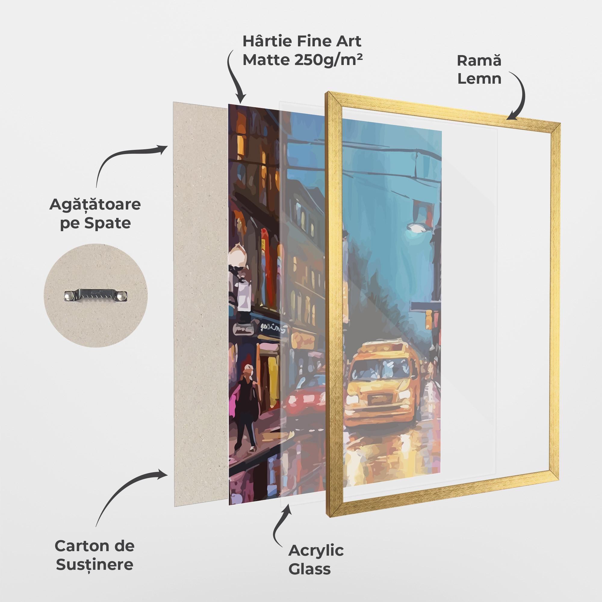 Poster Înrămat Yellow Car City mockup 1