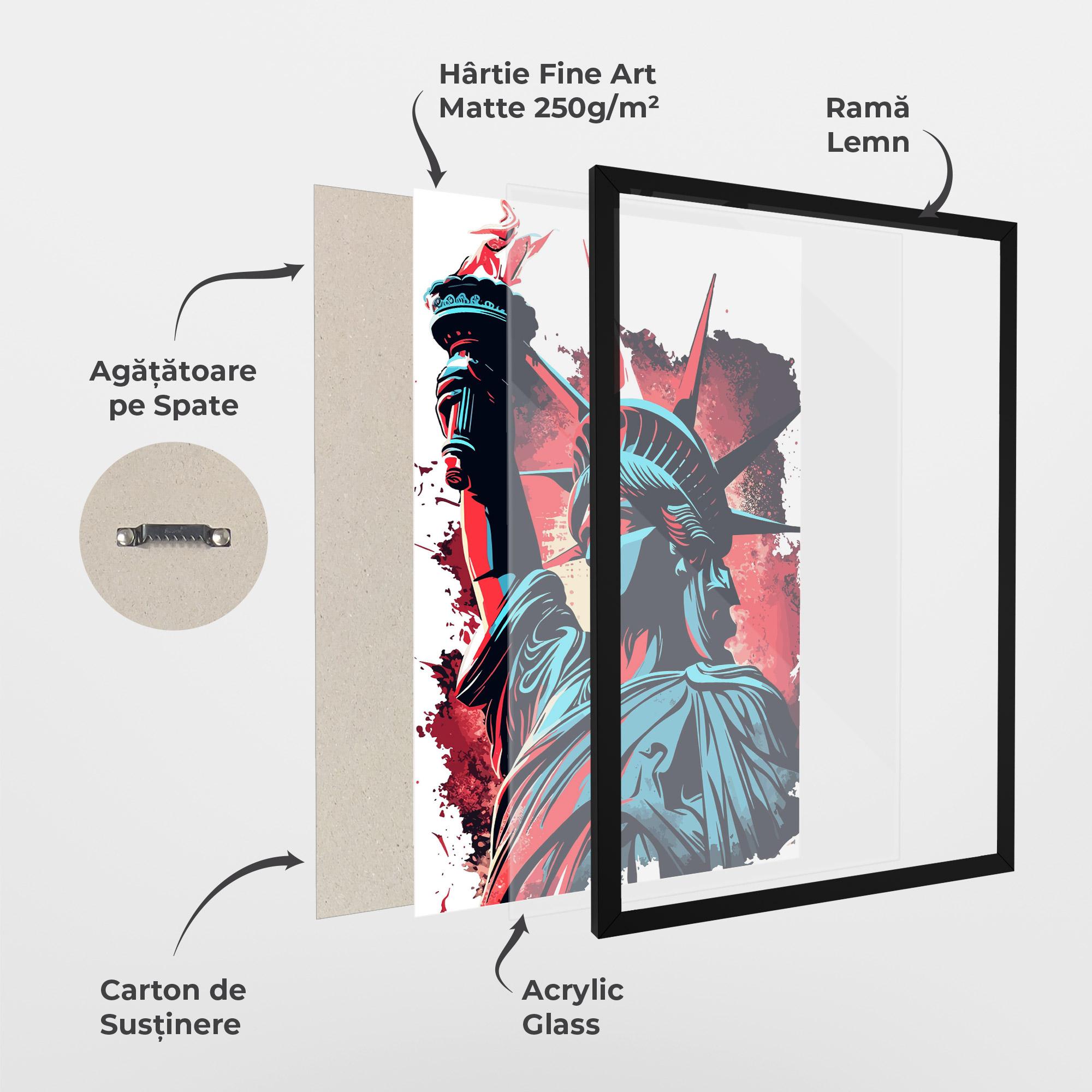 Poster Înrămat Liberty Statue Art mockup 1