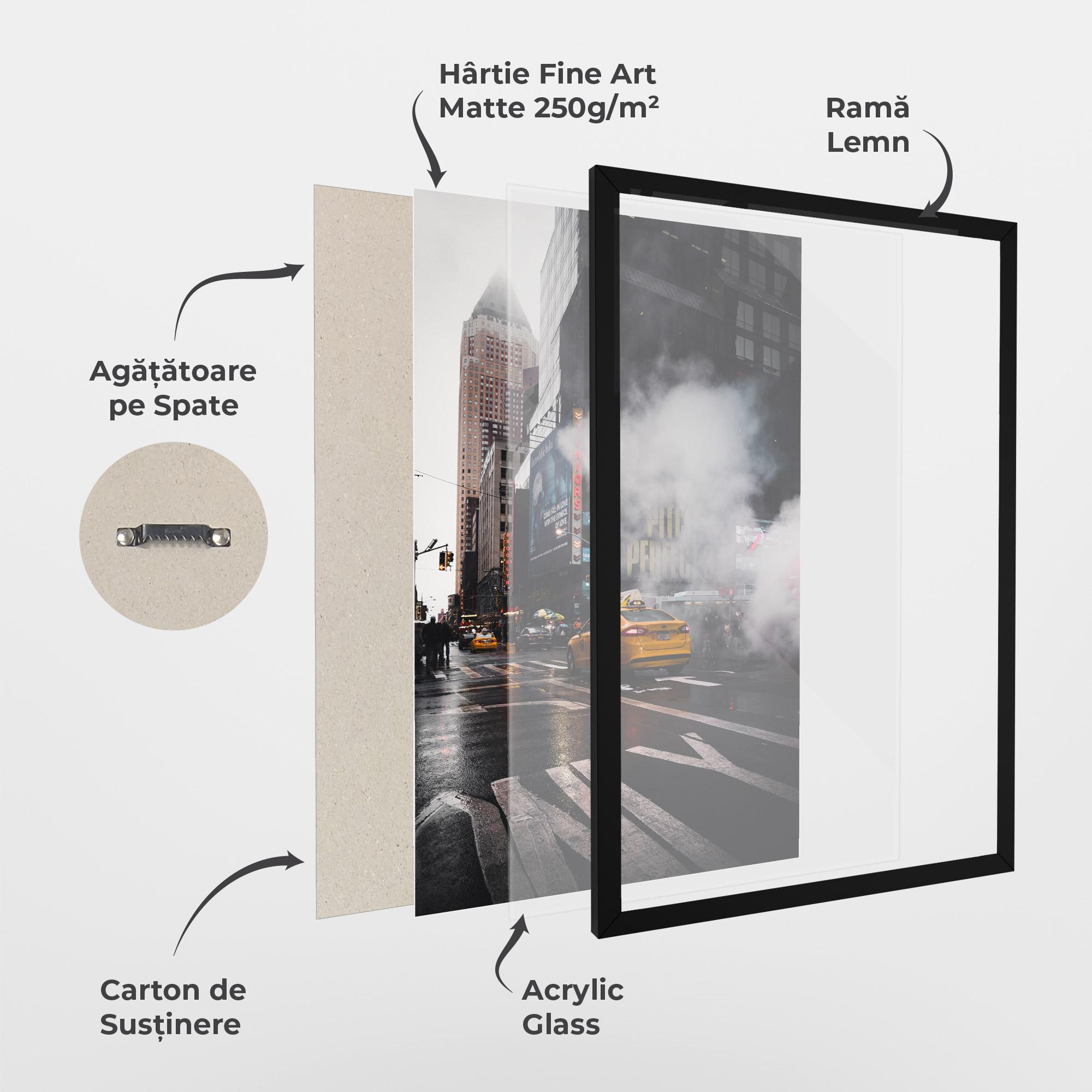 Poster Înrămat Taxi Smoke City mockup 1