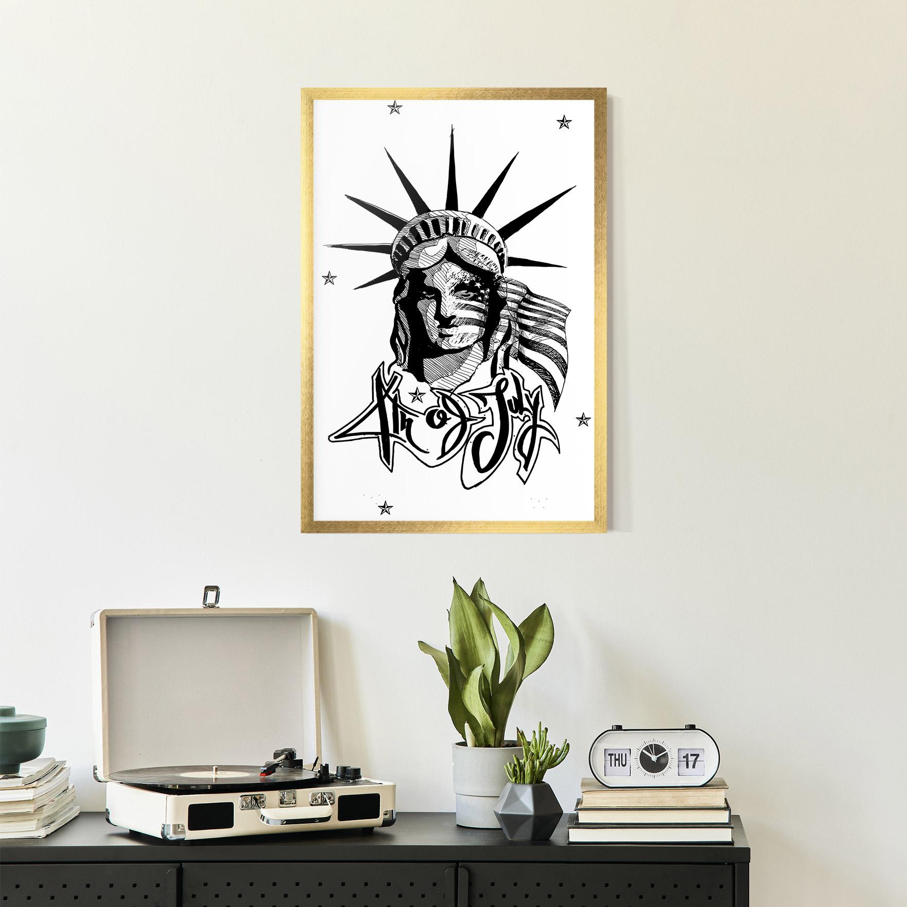 Poster Înrămat Head Of Liberty Statue mockup 2