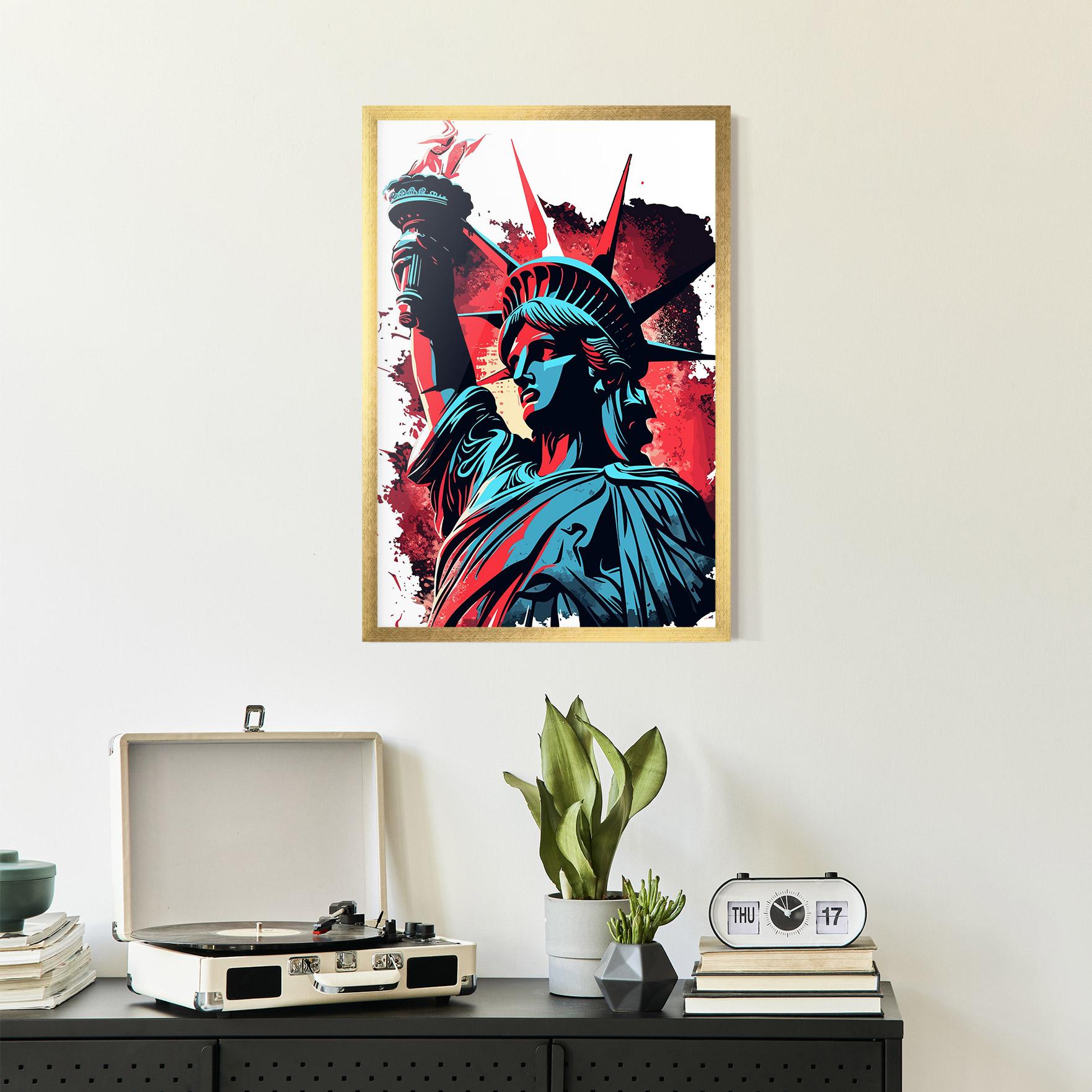 Poster Înrămat Liberty Statue Art mockup 2