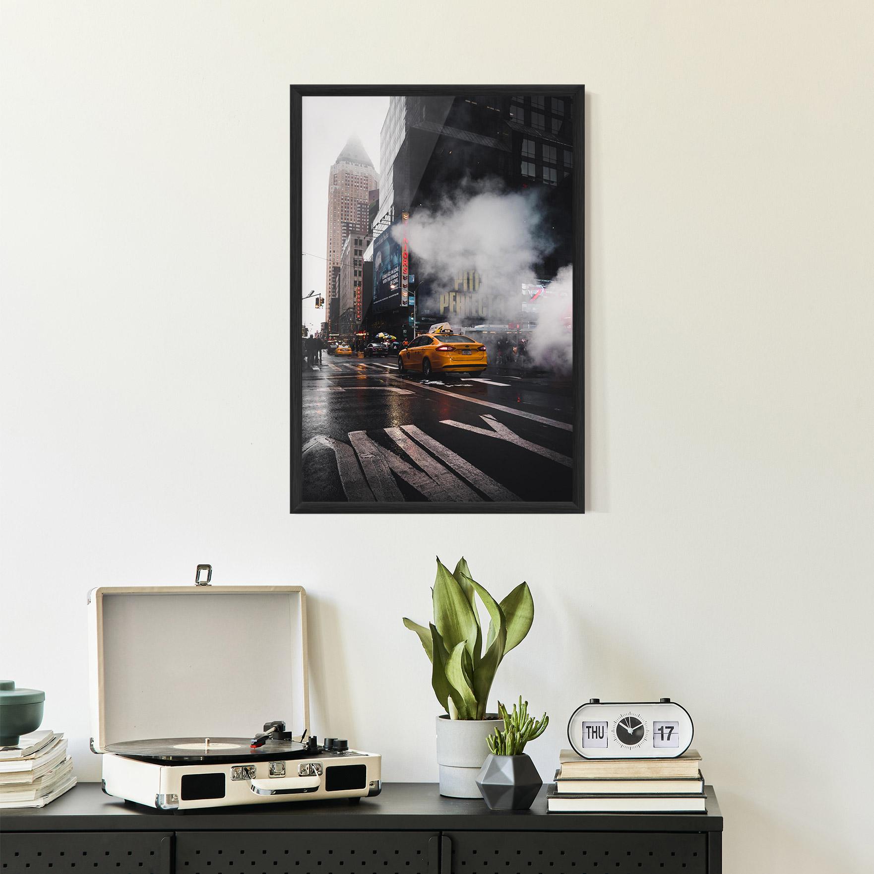 Poster Înrămat Taxi Smoke City mockup 2