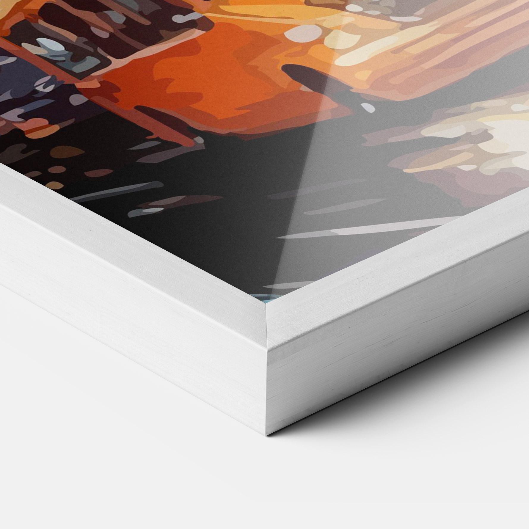 Poster Înrămat Yellow Car City Art mockup 3