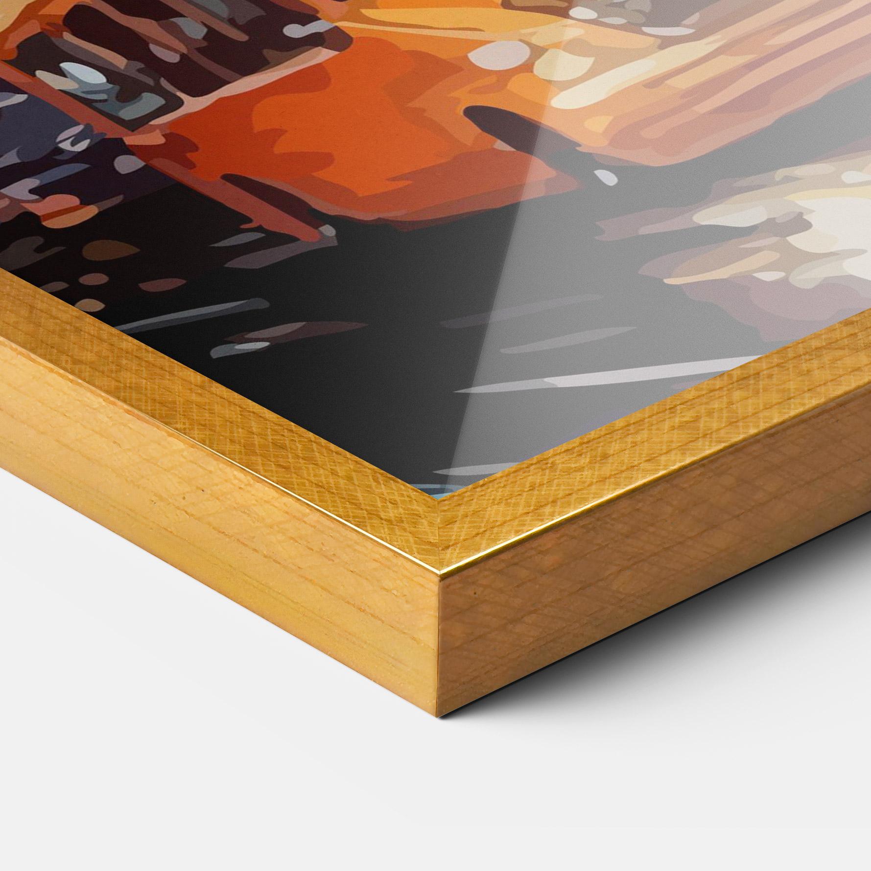 Poster Înrămat Yellow Car City Art mockup 3