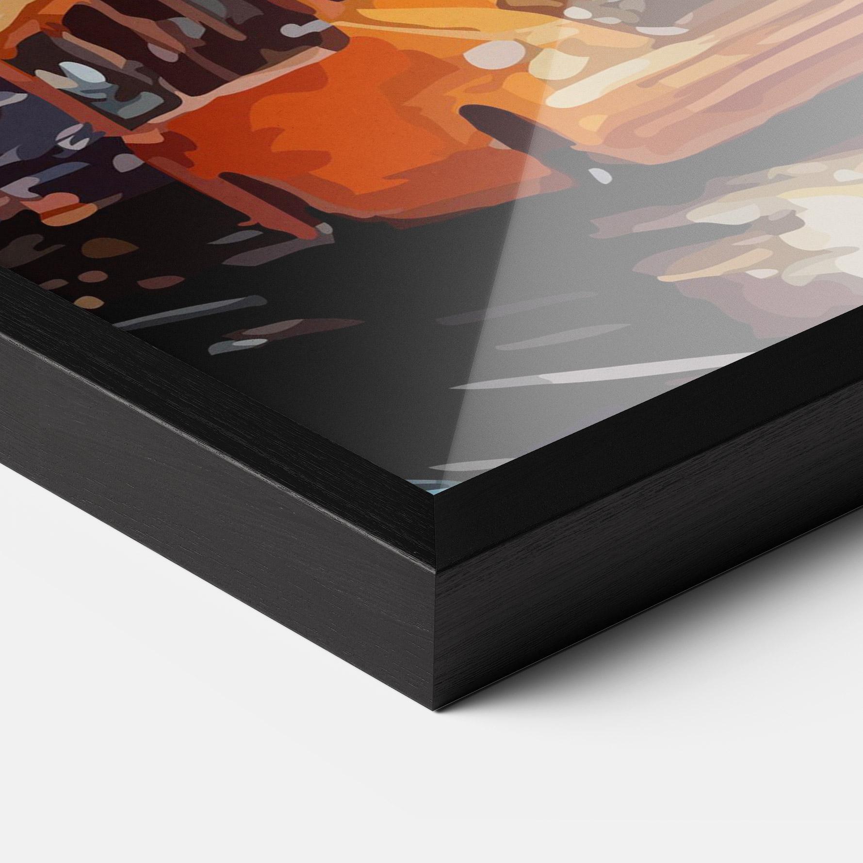 Poster Înrămat Yellow Car City Art mockup 3