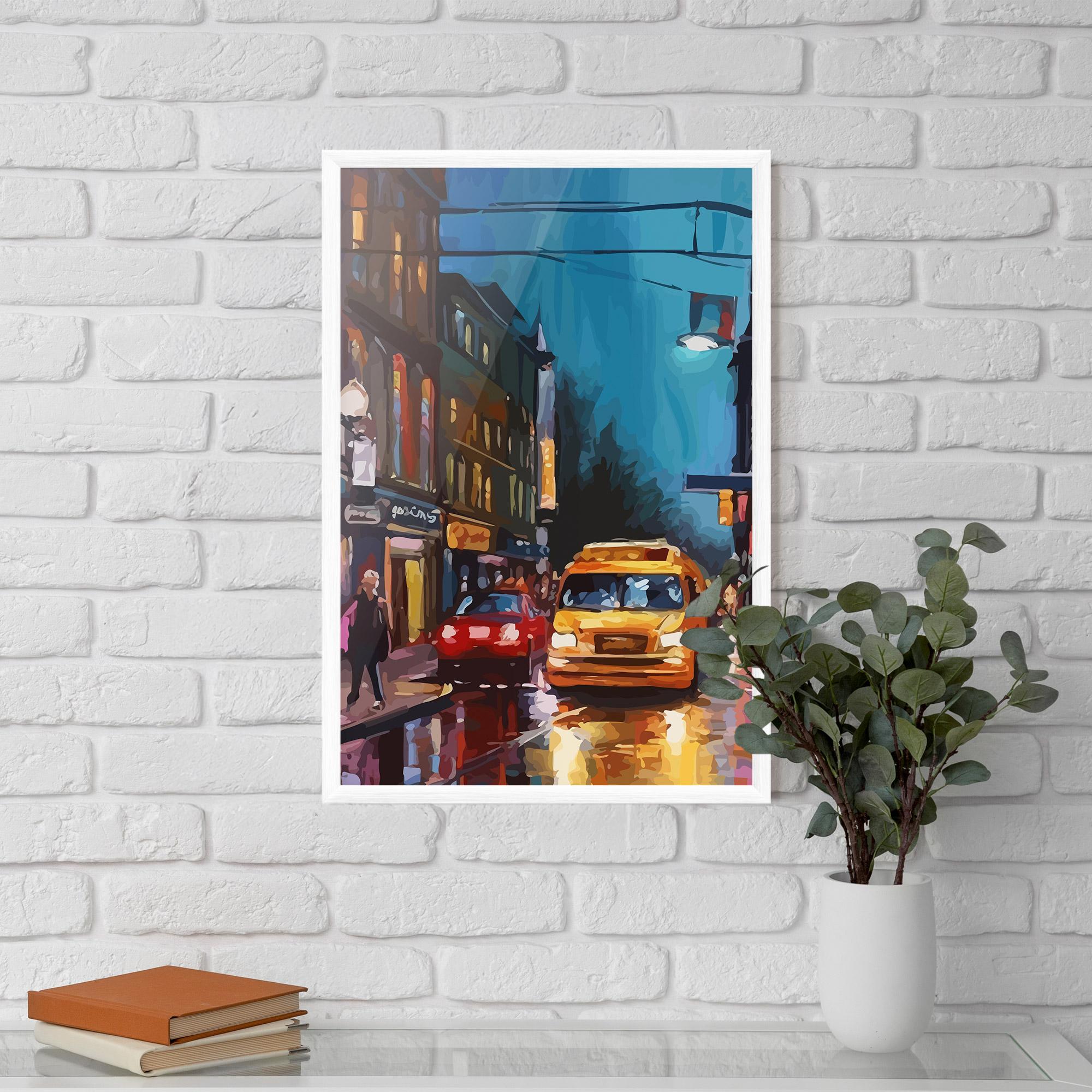 Poster Înrămat Yellow Car City mockup 5