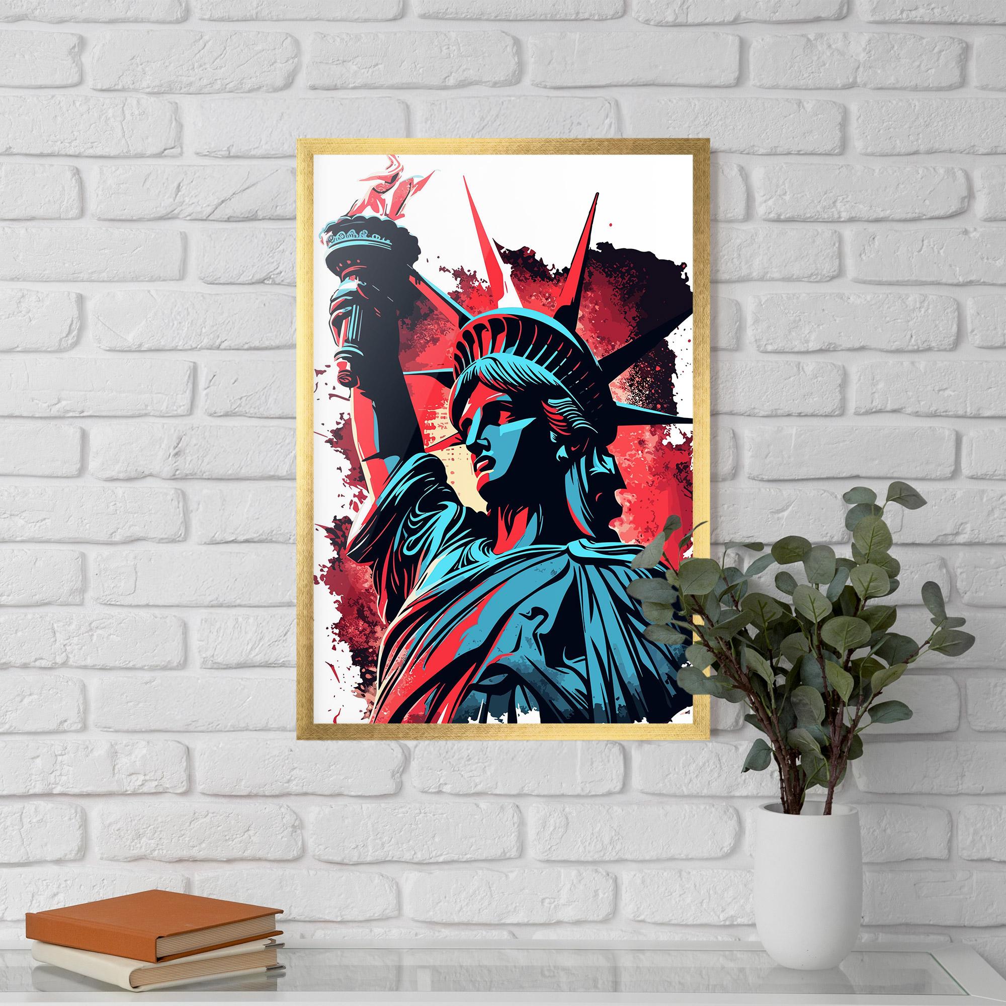 Poster Înrămat Liberty Statue Art mockup 5