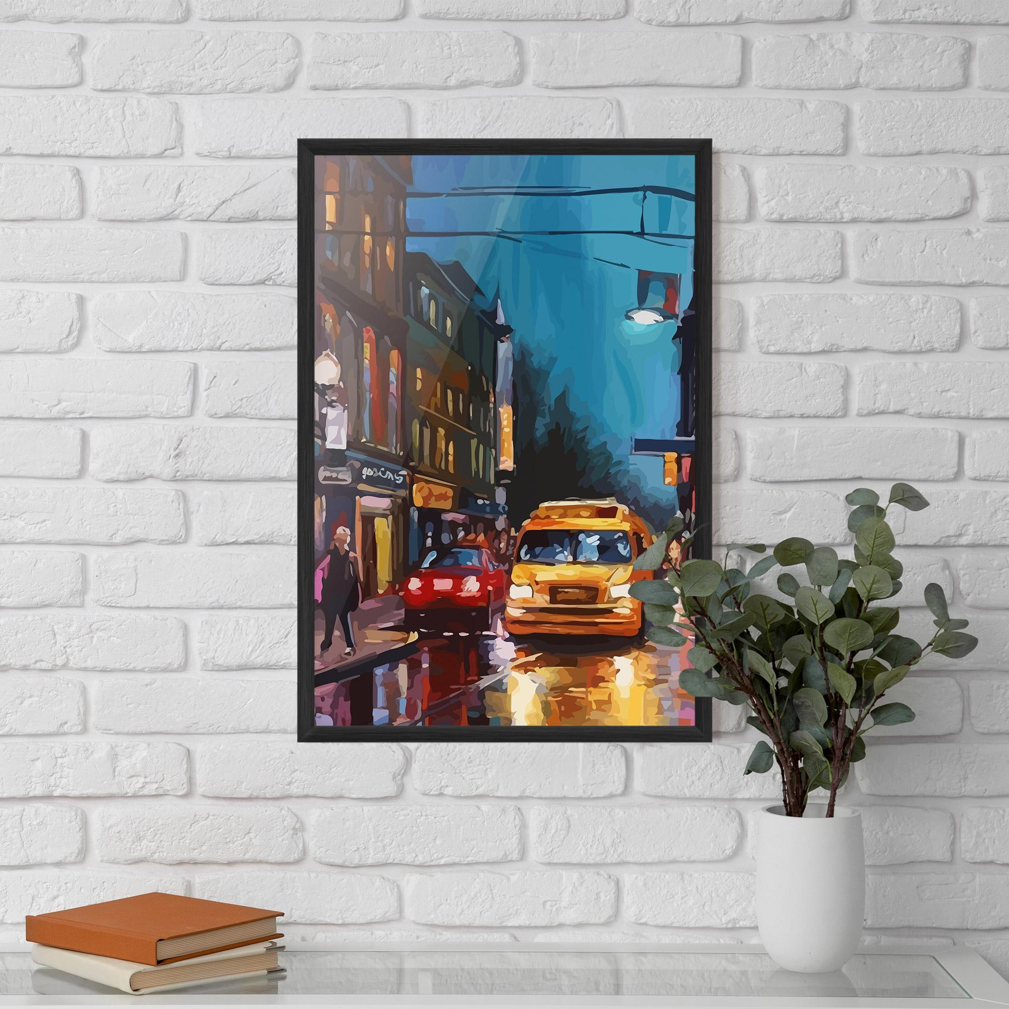 Poster Înrămat Yellow Car City mockup 5