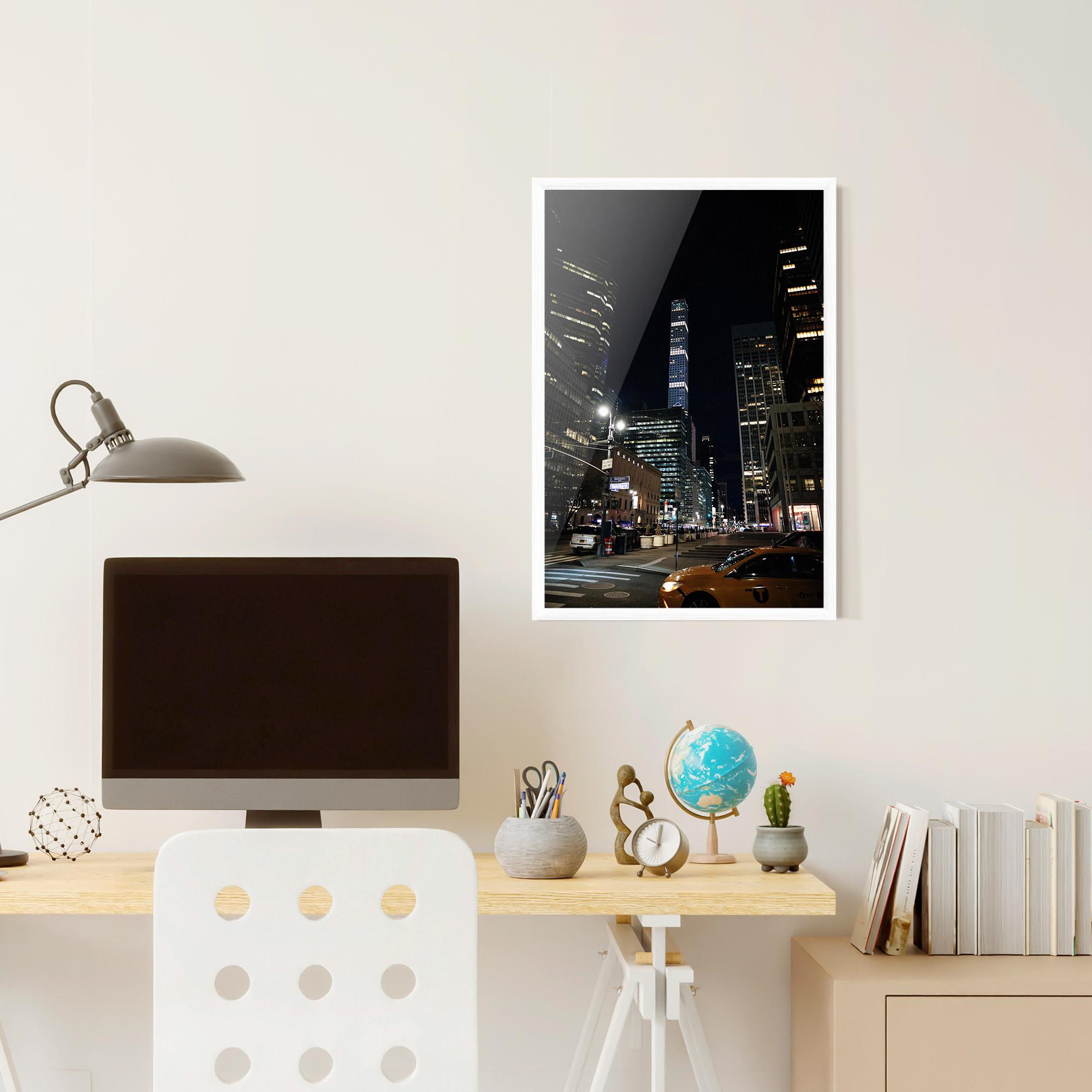 Poster Înrămat Skyline Night Light mockup 6