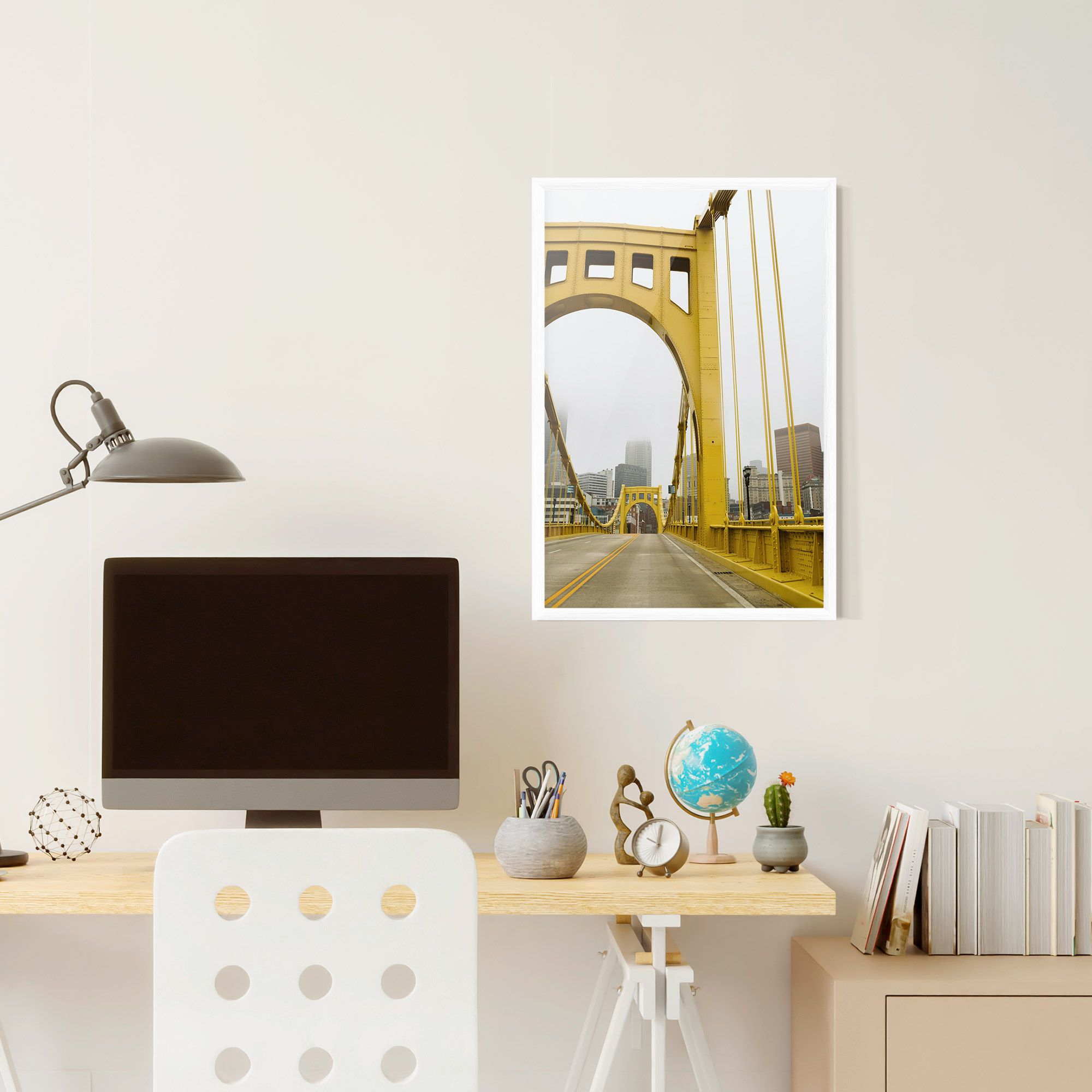 Yellow Foggy Bridge mockup 6