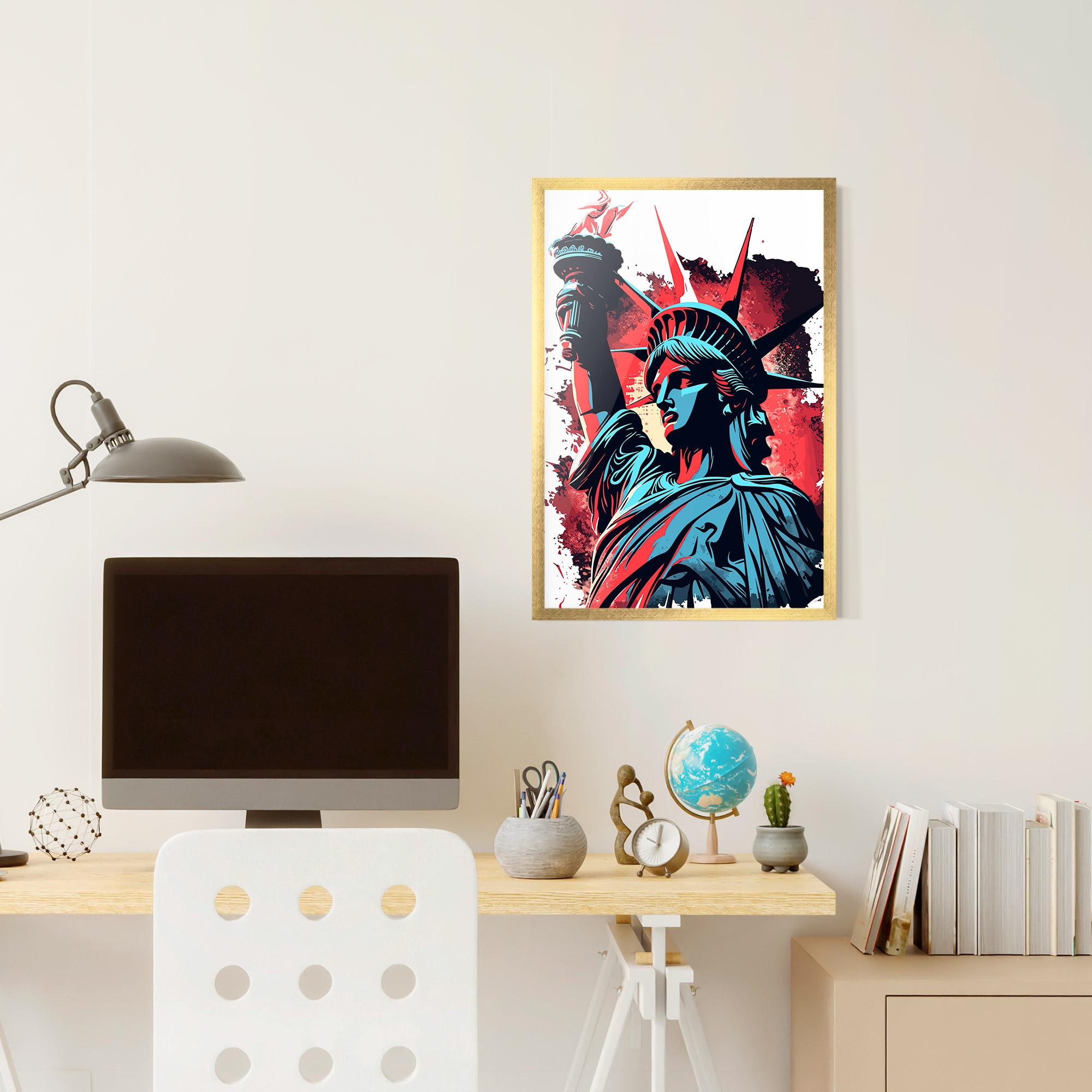 Poster Înrămat Liberty Statue Art mockup 6