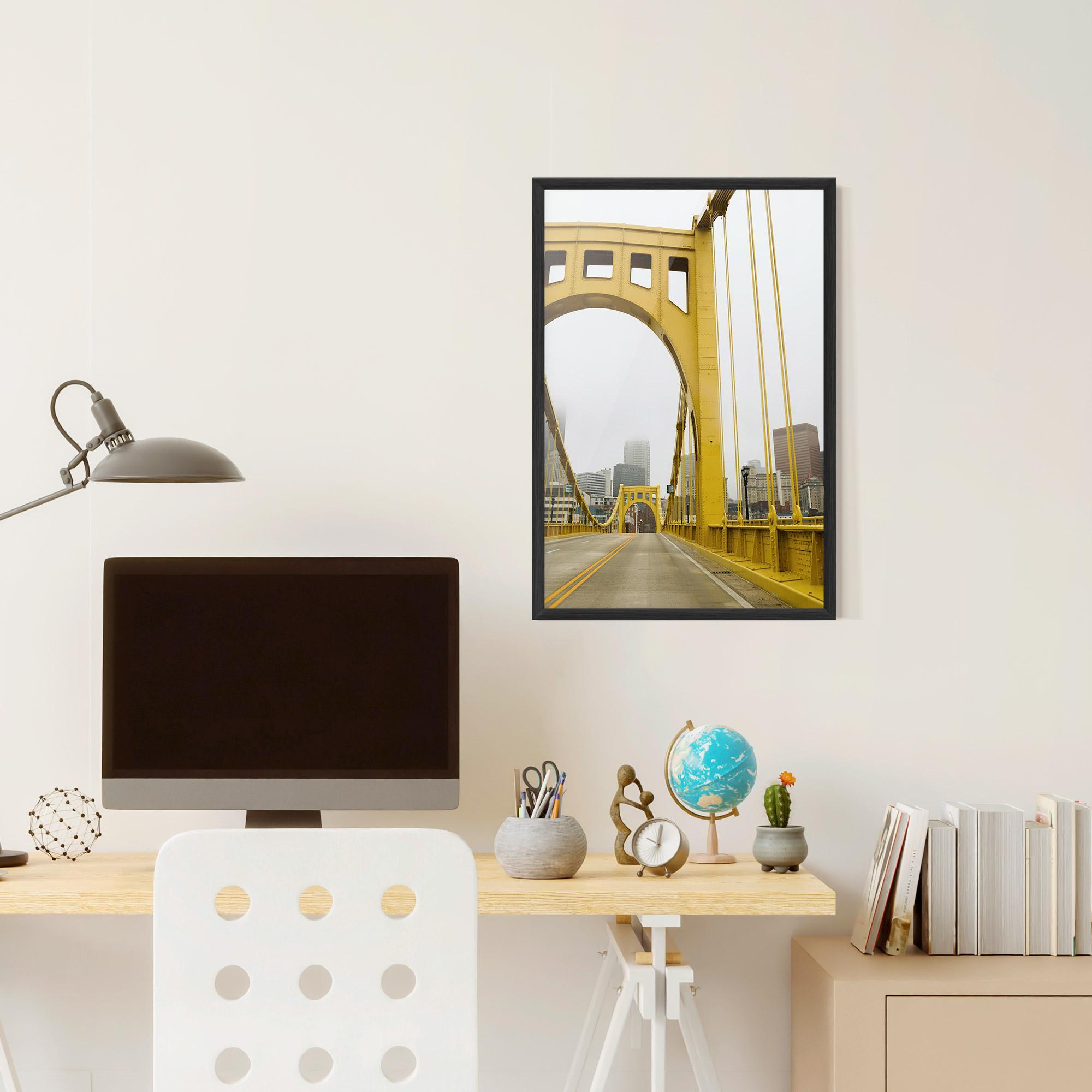 Poster Înrămat Yellow Foggy Bridge mockup 6