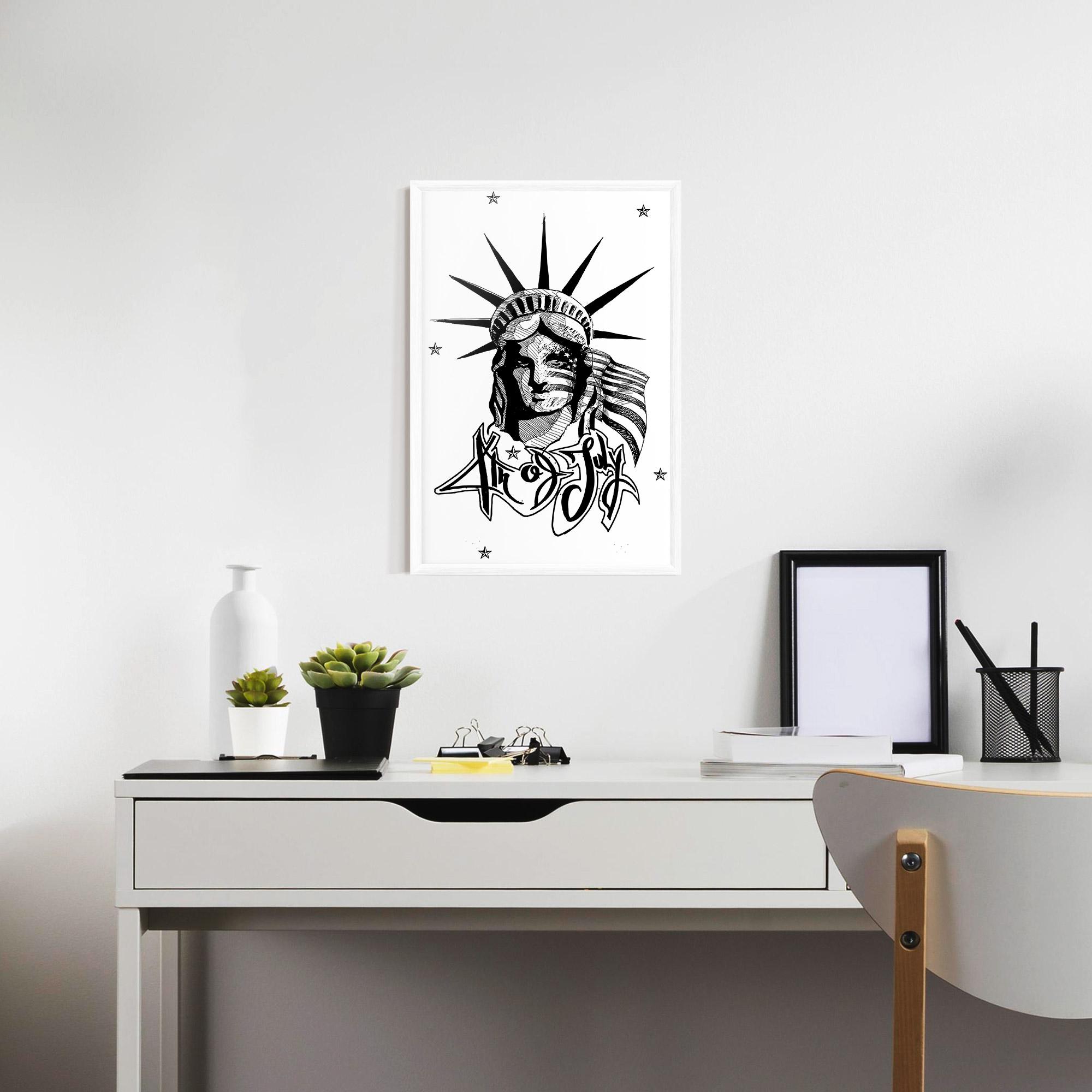 Poster Înrămat Head Of Liberty Statue mockup 7