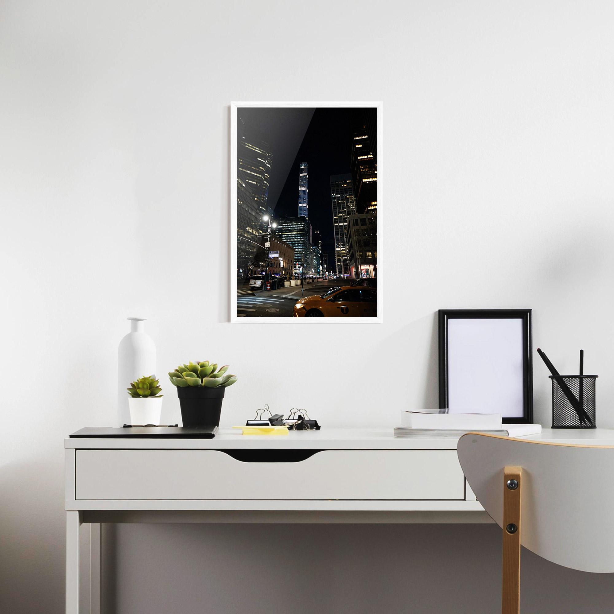 Poster Înrămat Skyline Night Light mockup 7