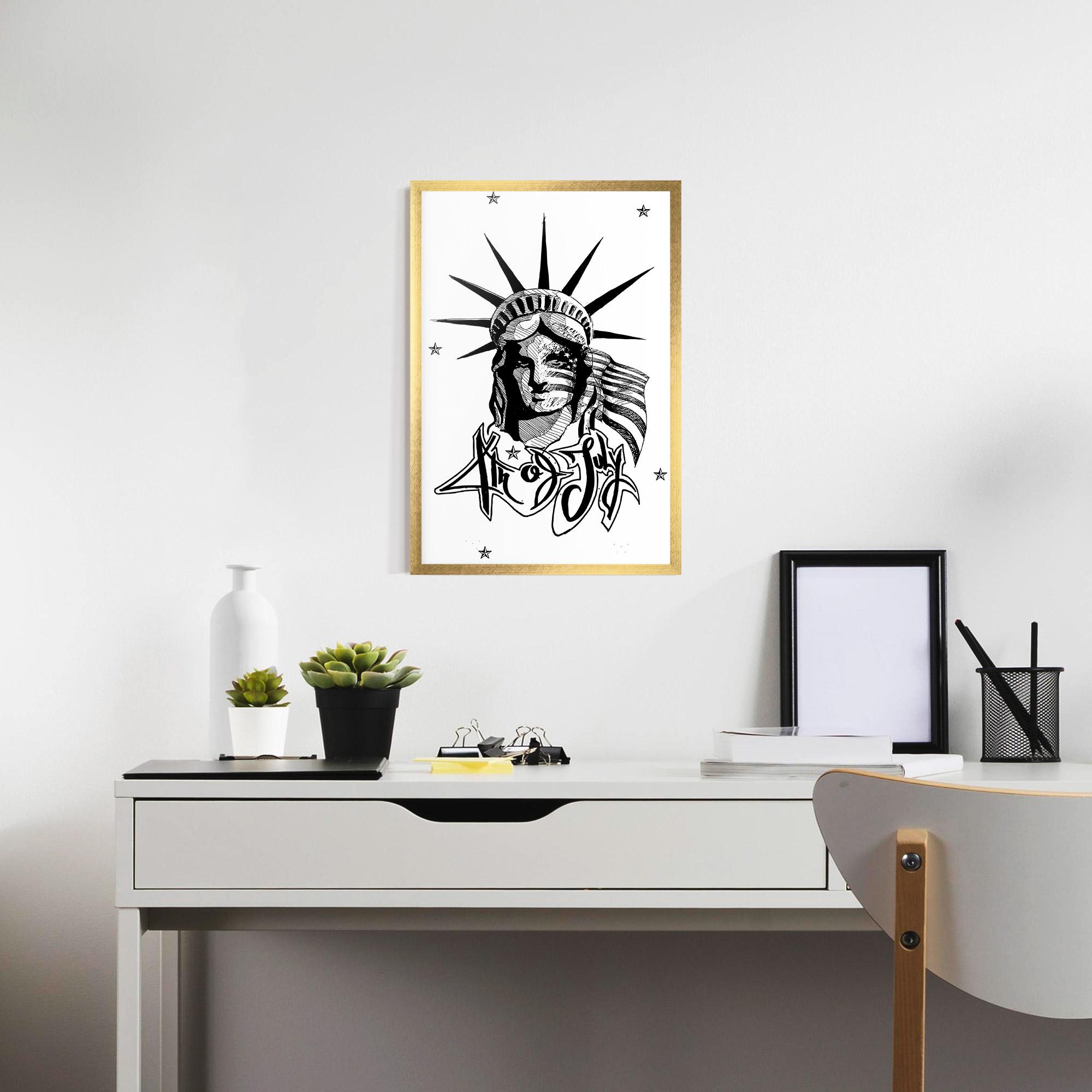 Poster Înrămat Head Of Liberty Statue mockup 7