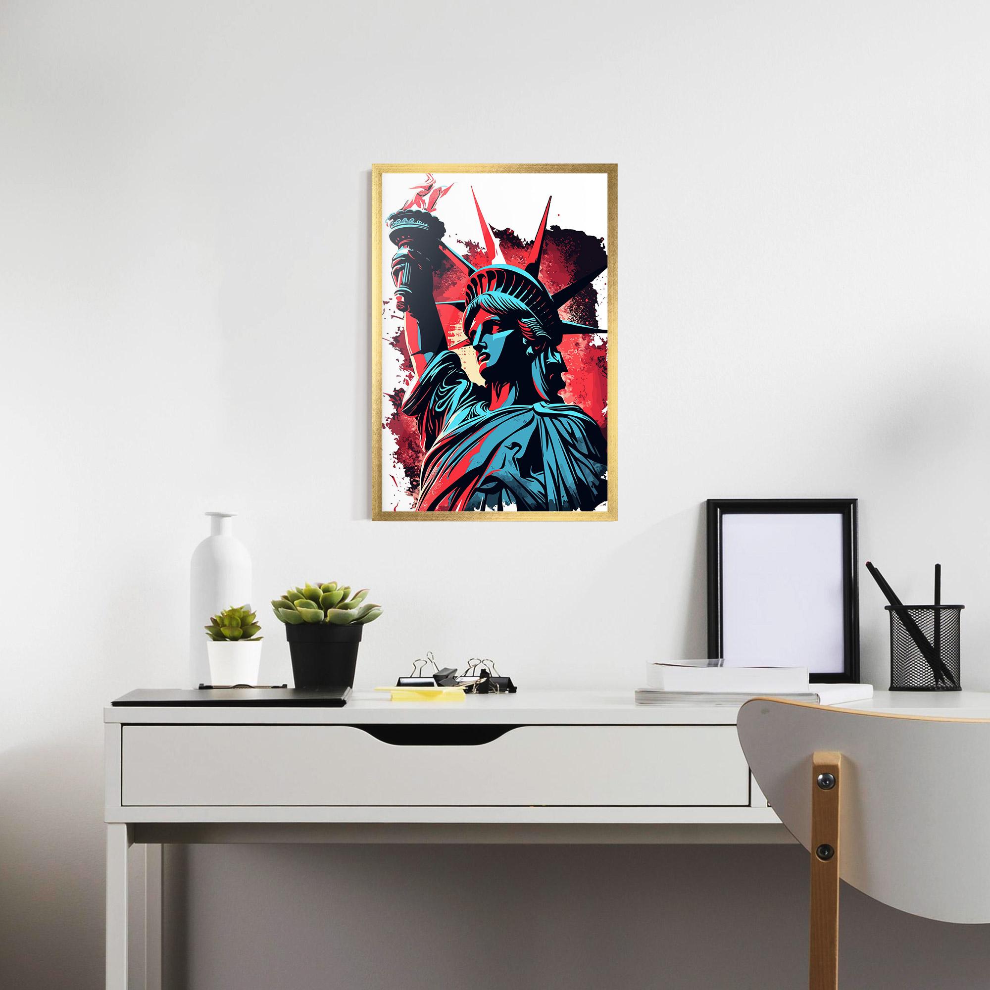 Poster Înrămat Liberty Statue Art mockup 7