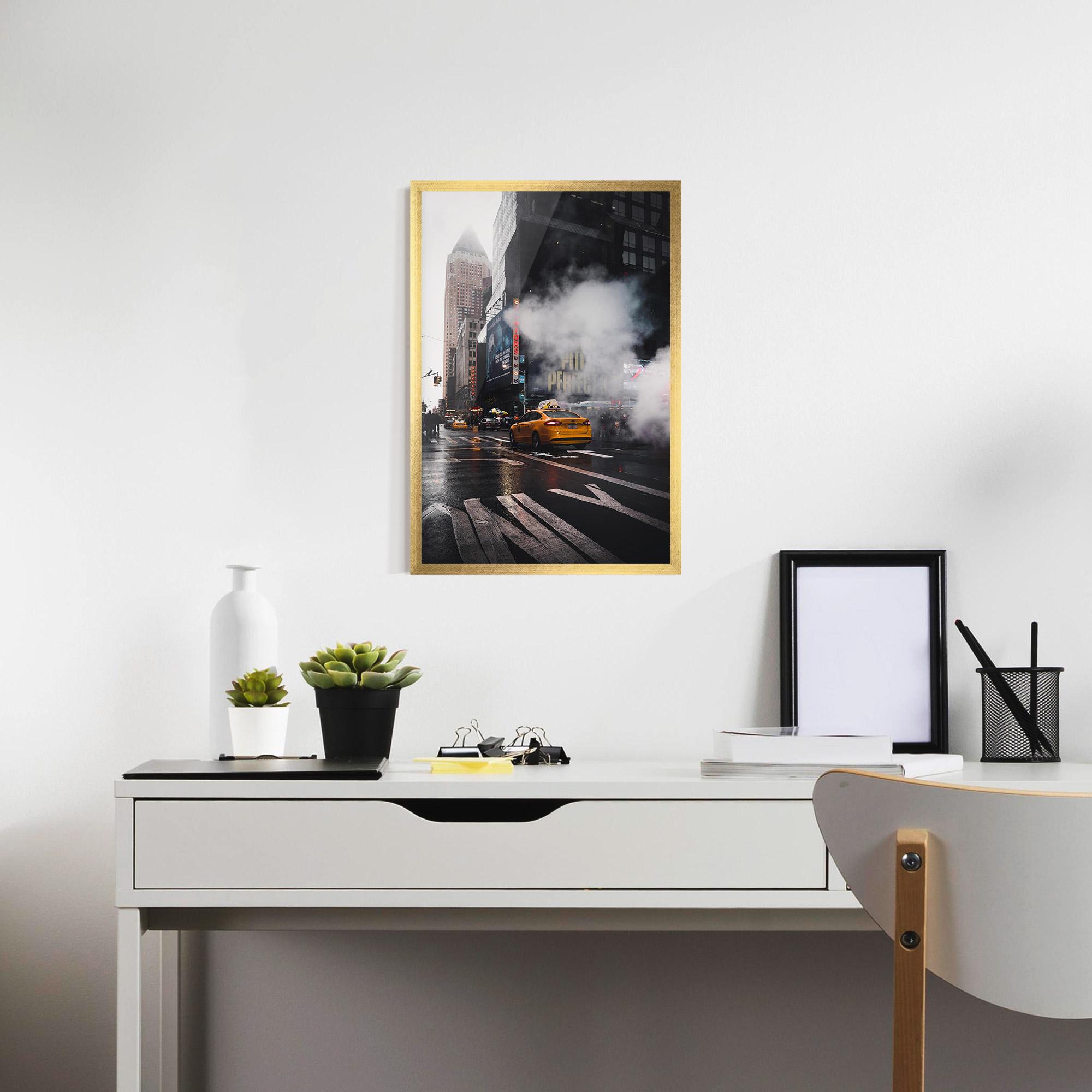 Poster Înrămat Taxi Smoke City mockup 7