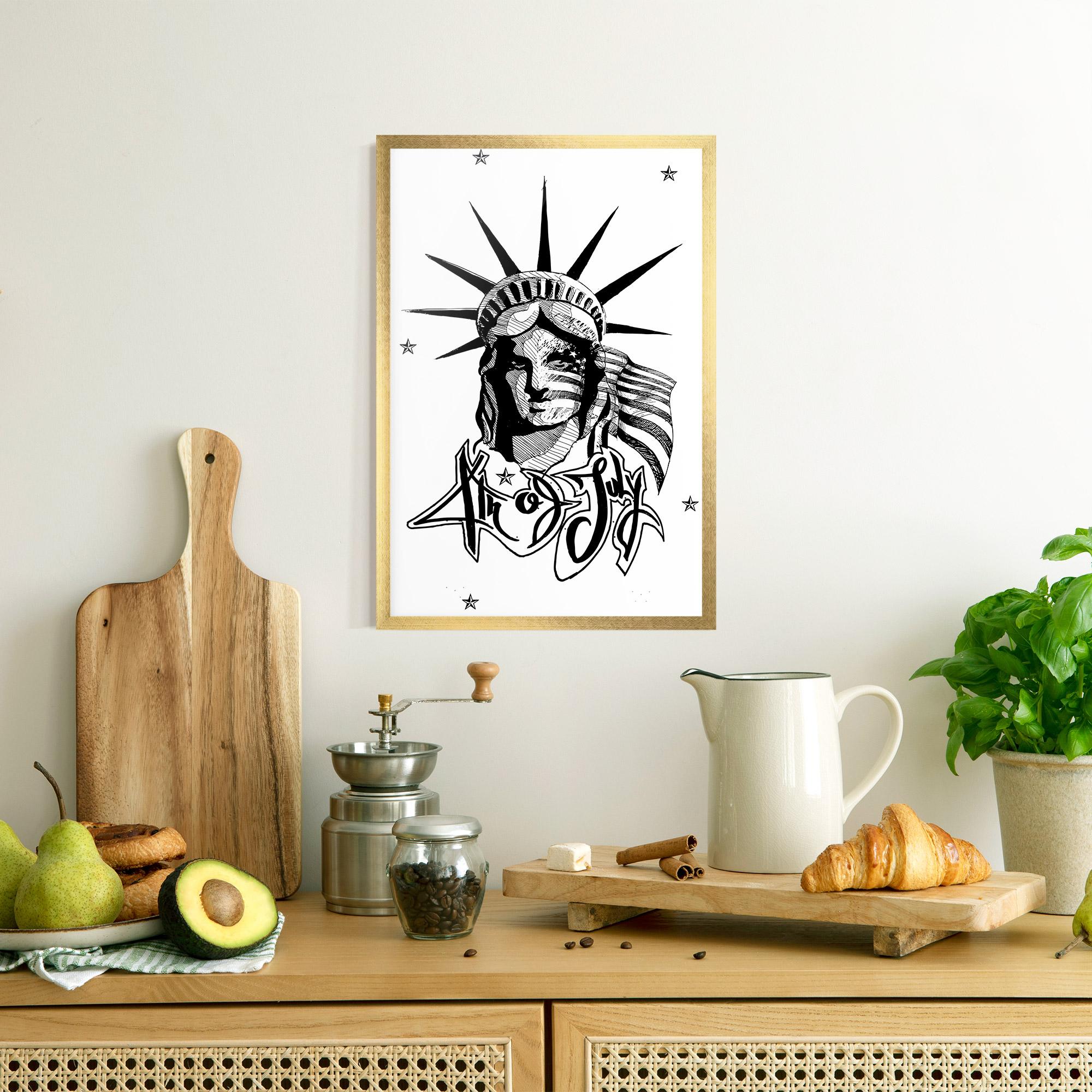 Poster Înrămat Head Of Liberty Statue mockup 8