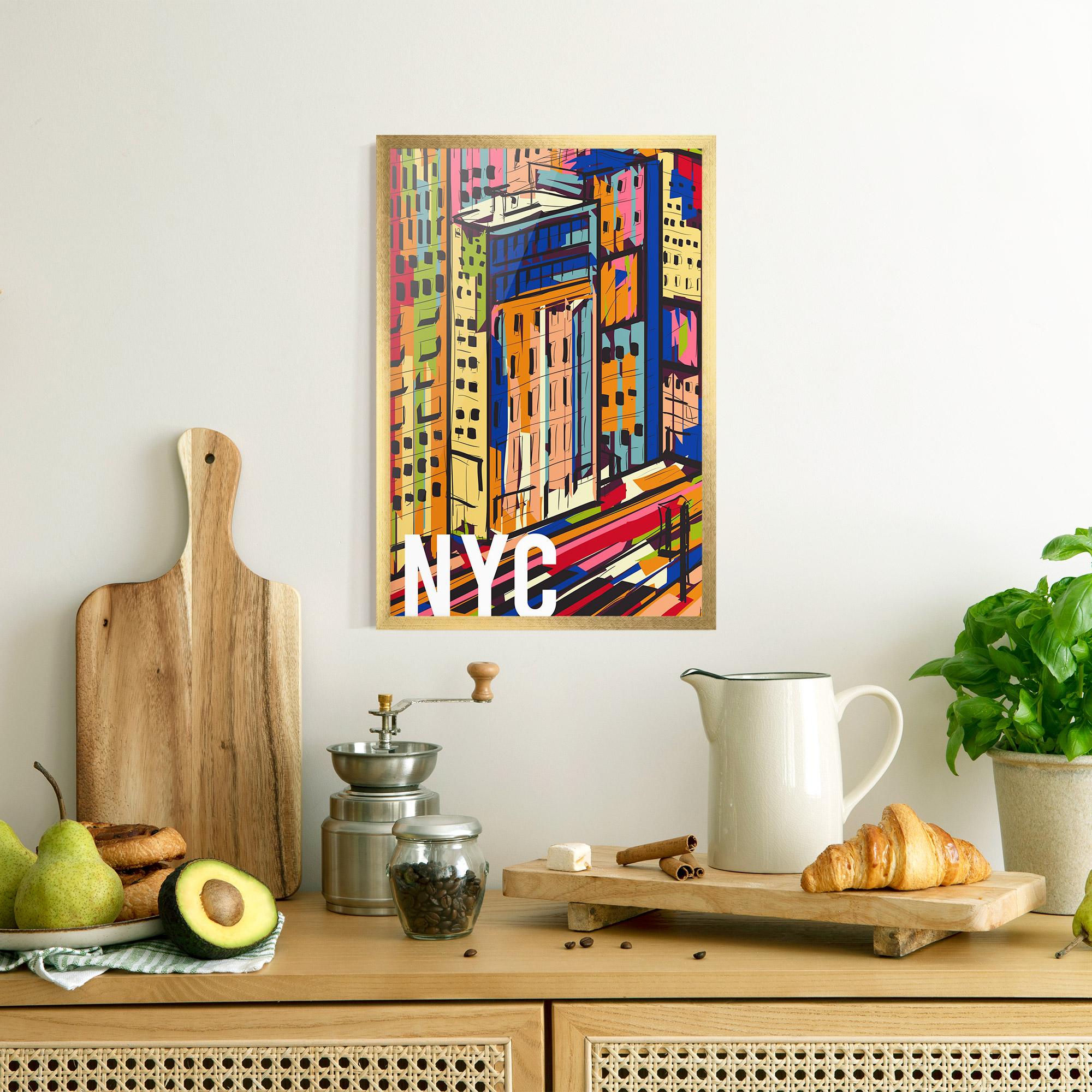 Poster Înrămat New York City Art mockup 8
