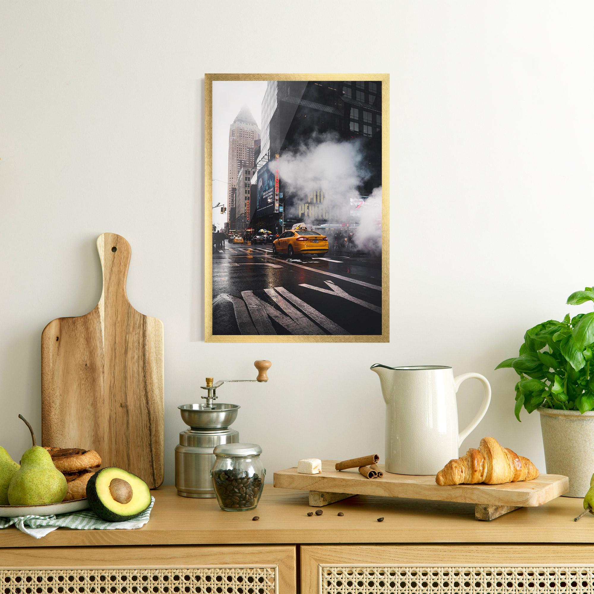 Poster Înrămat Taxi Smoke City mockup 8