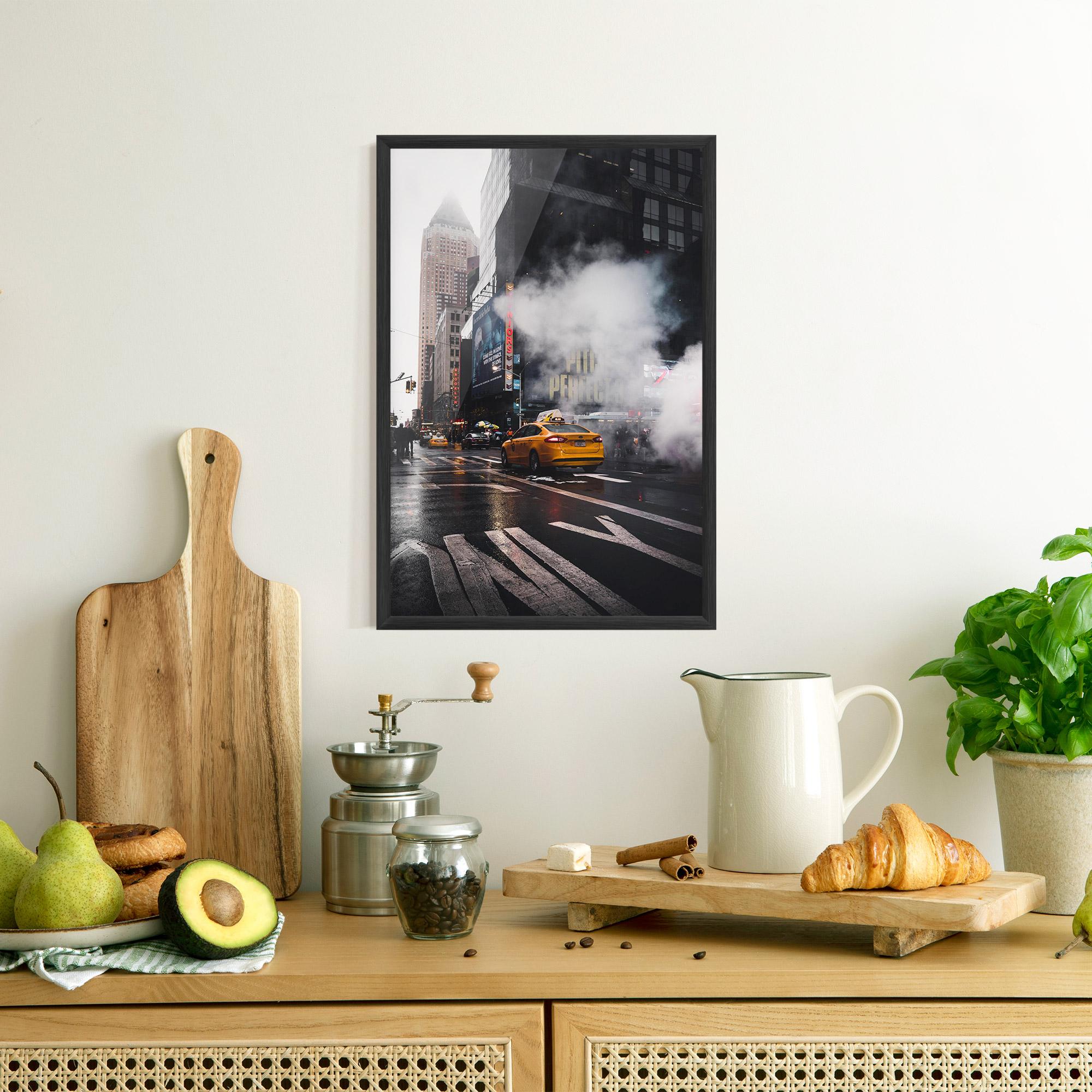Poster Înrămat Taxi Smoke City mockup 8
