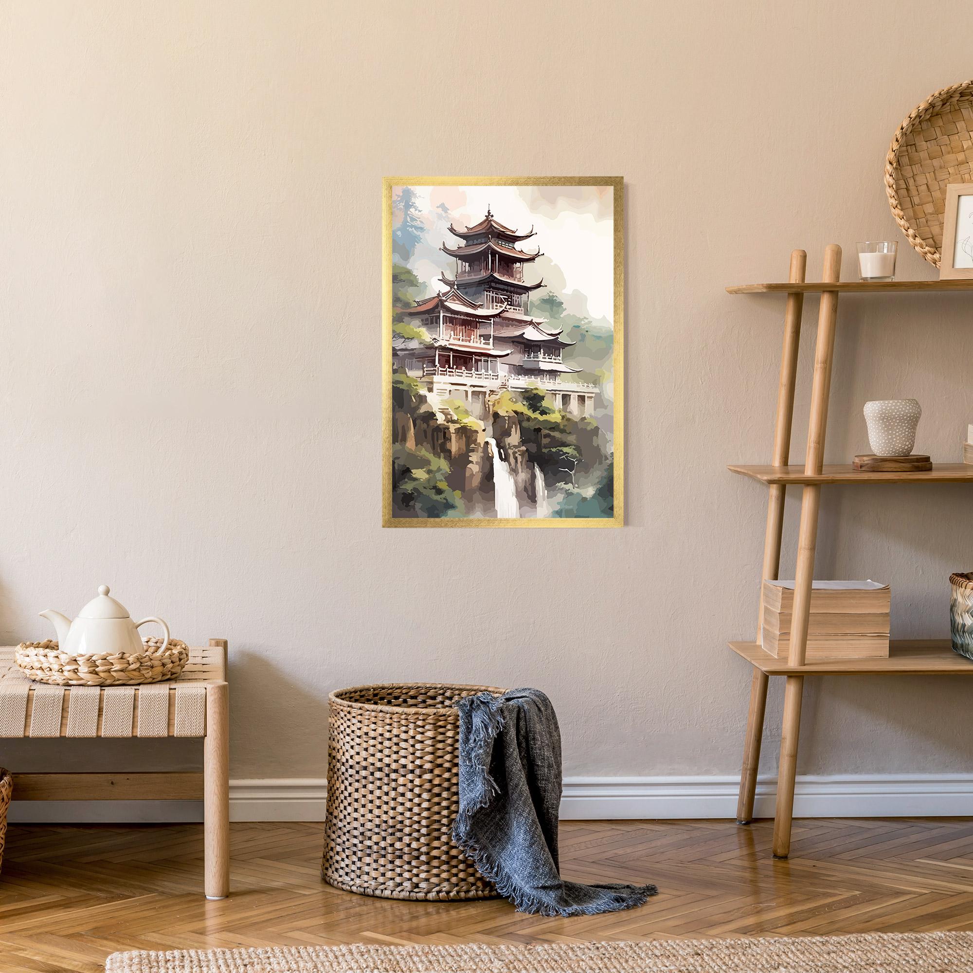 Poster Înrămat Temple Painting mockup 9