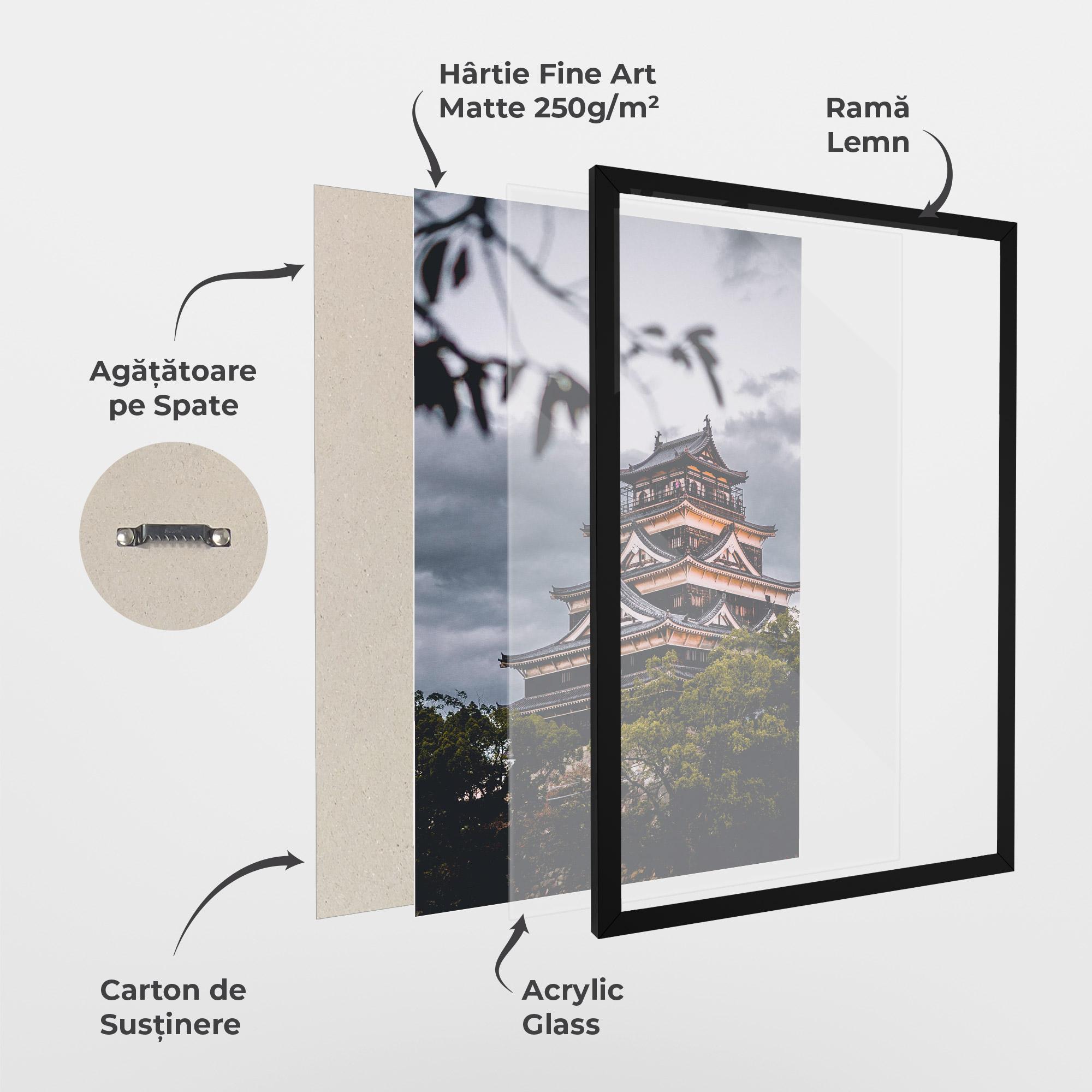 Poster Înrămat Hiroshima Castle mockup 1