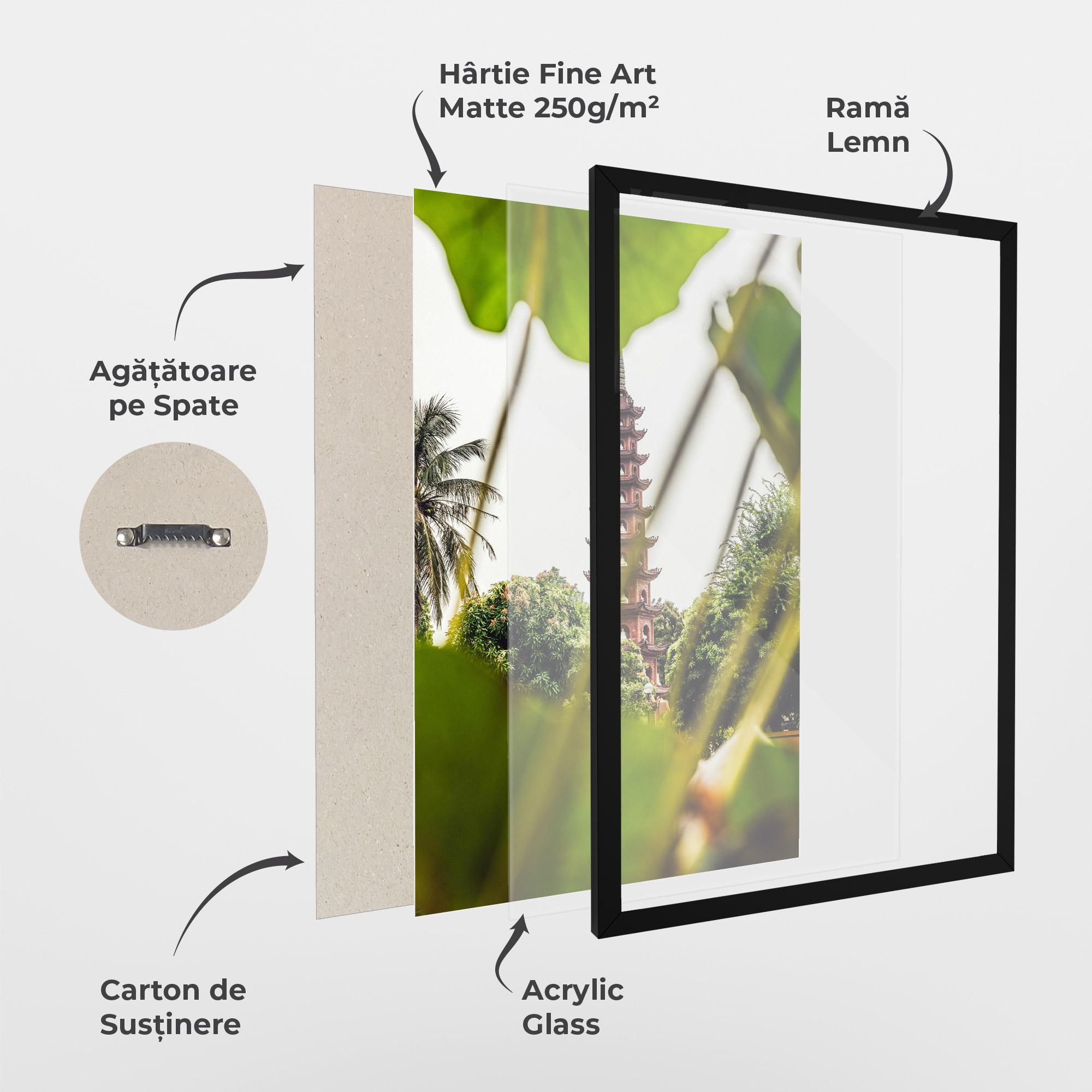 Poster Înrămat Tran Quoc Pagoda mockup 1