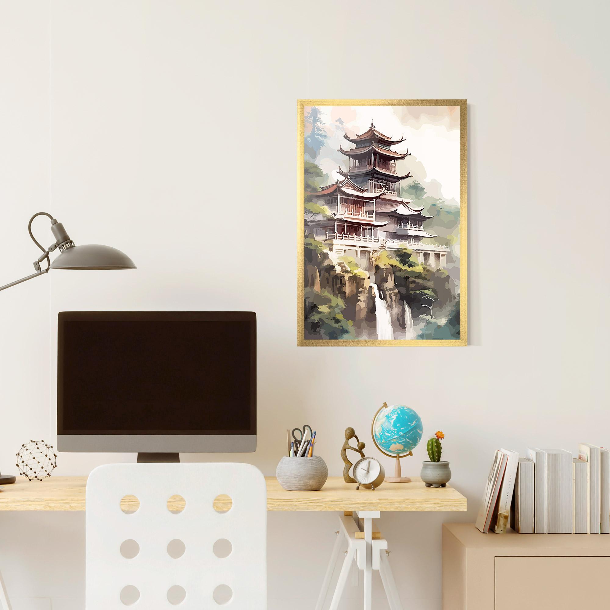 Poster Înrămat Temple Painting mockup 6