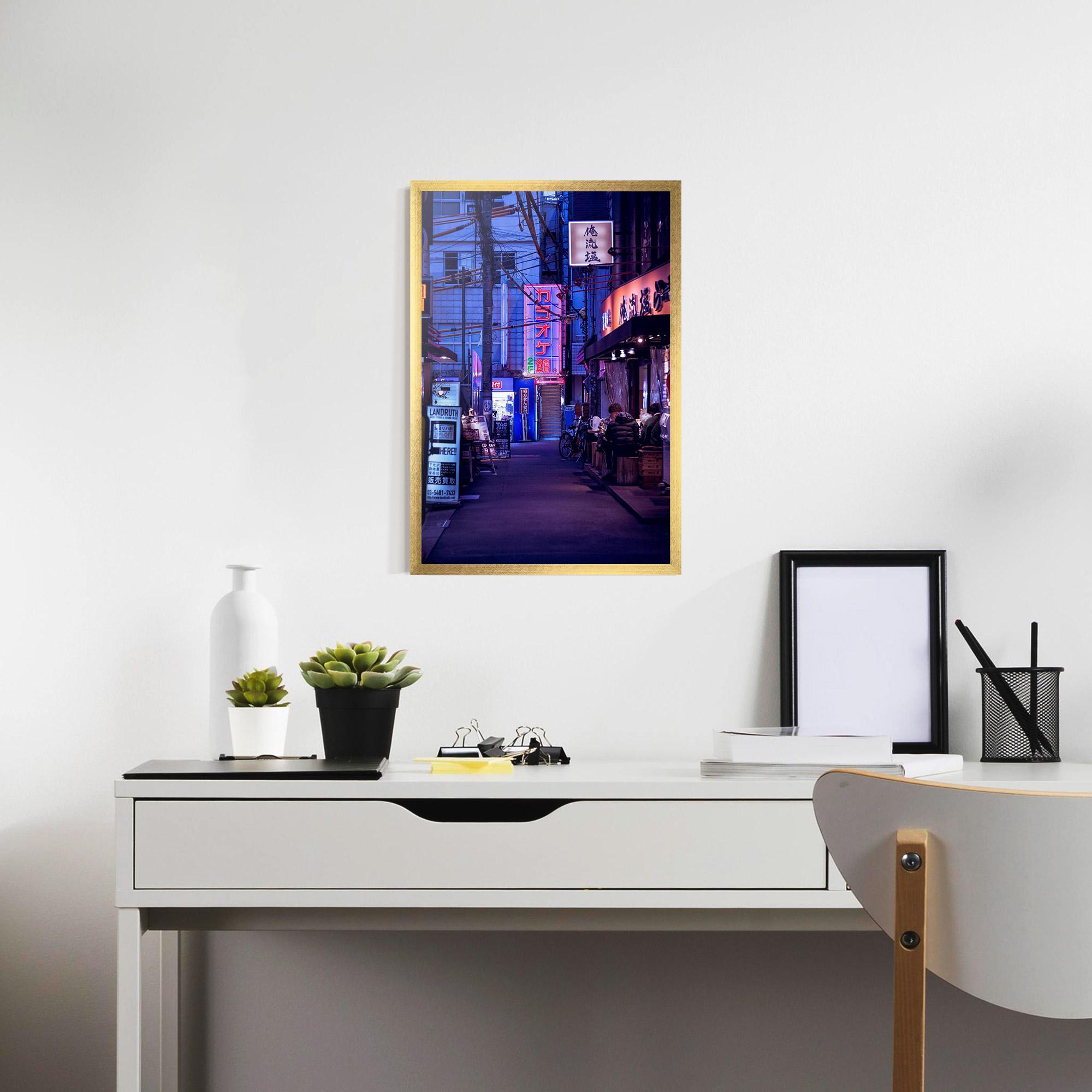 Poster Înrămat Purple Blue Lights mockup 7