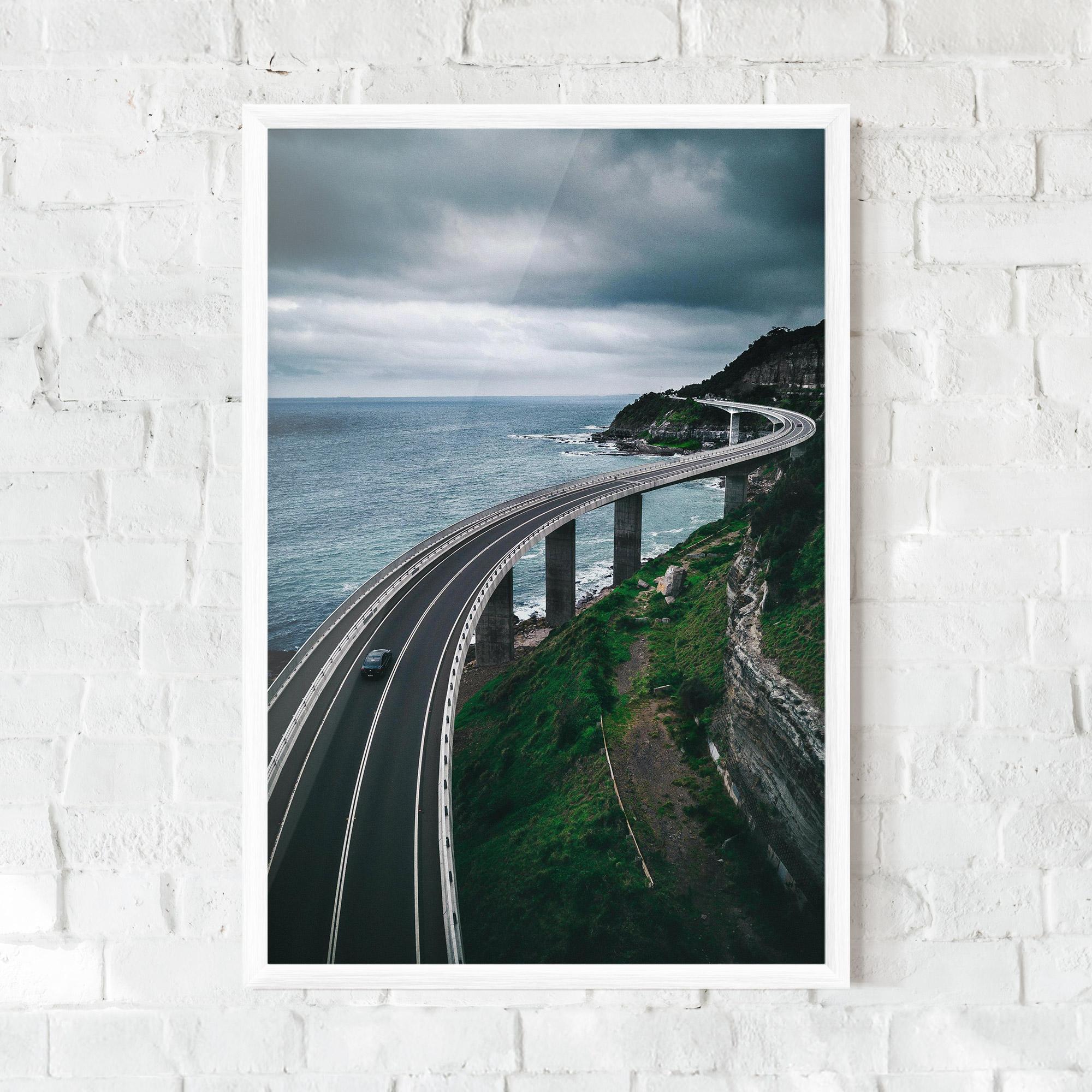 Poster Înrămat Road Cloudy Day mockup 0