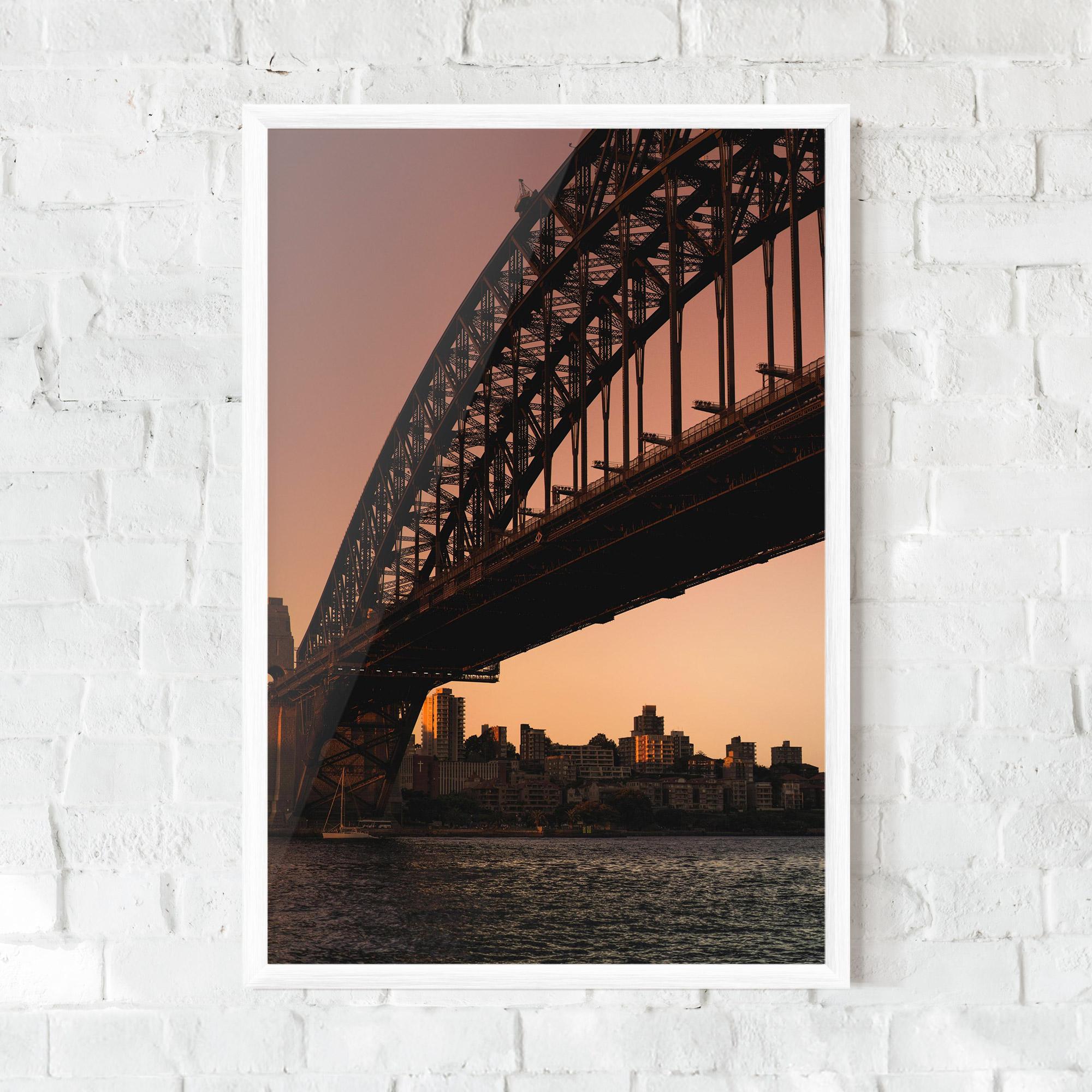 Poster Înrămat Sunset Harbour Bridge mockup 0