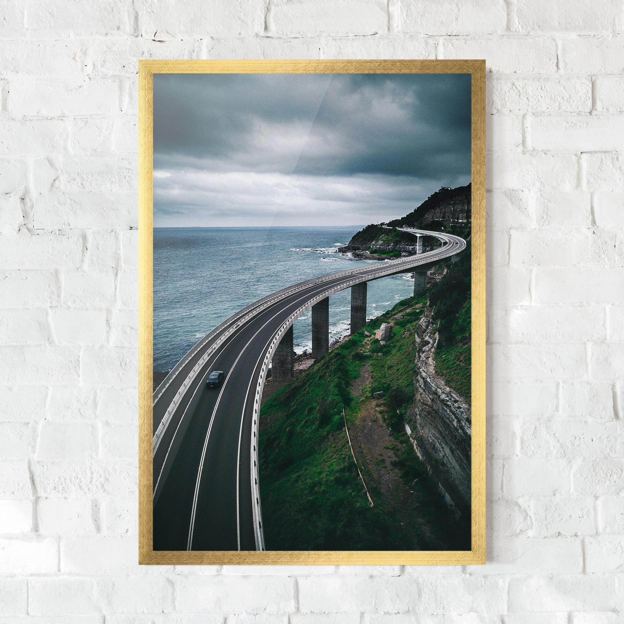 Poster Înrămat Road Cloudy Day mockup 0