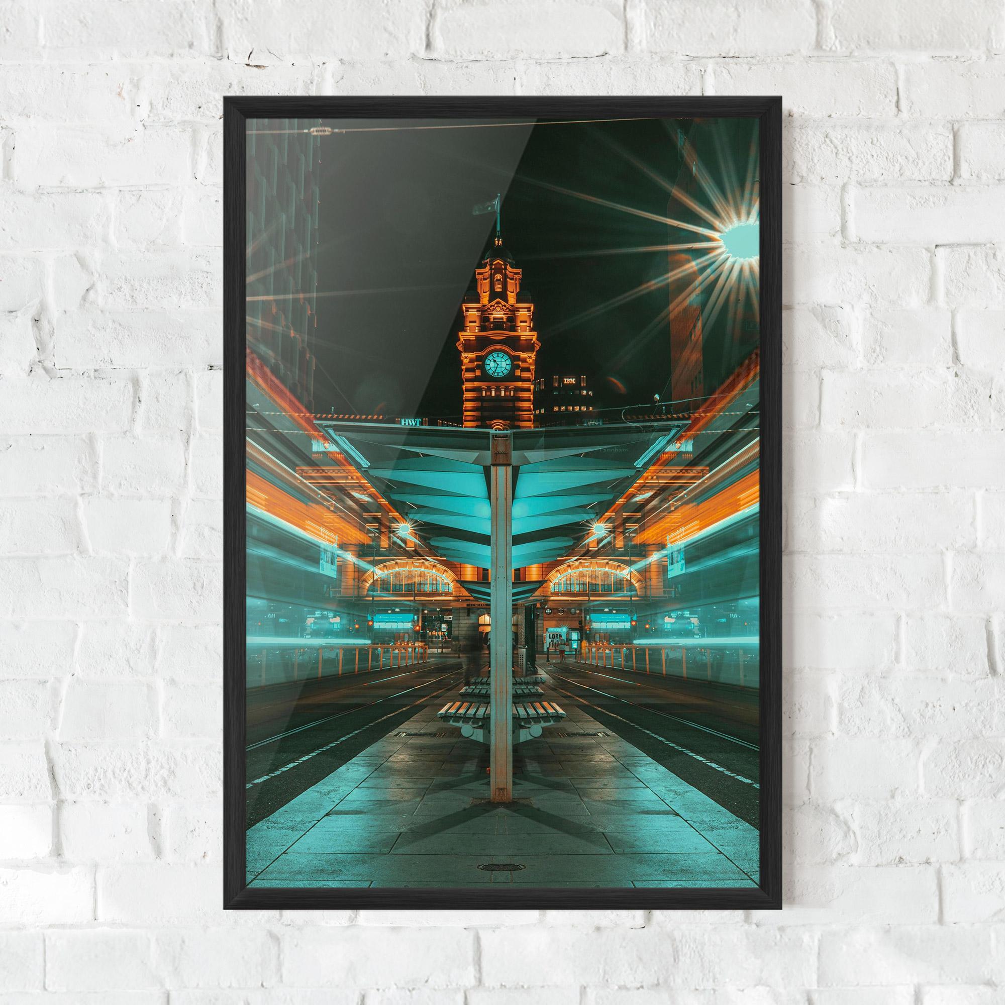 Poster Înrămat Clock Tower Light mockup 0
