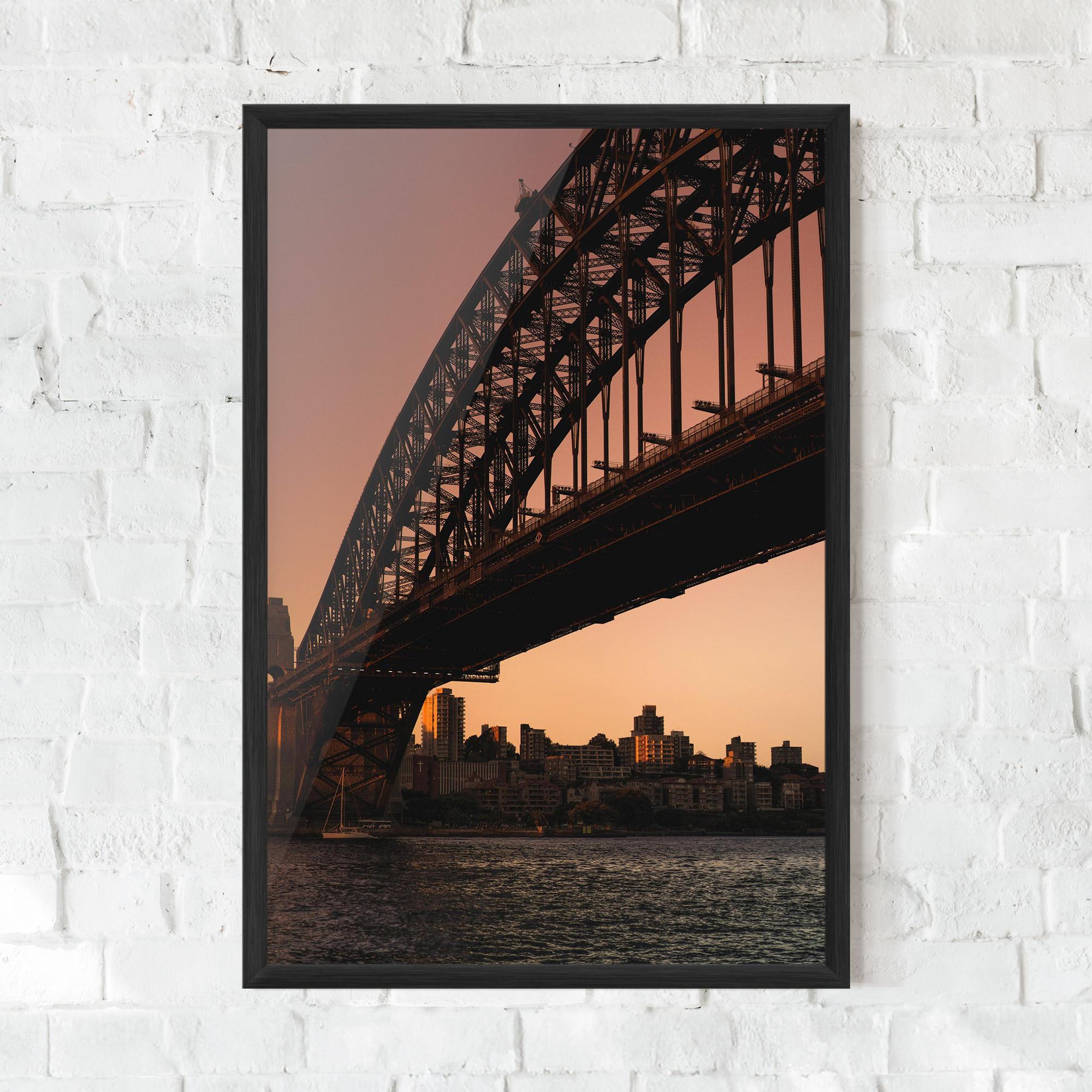 Poster Înrămat Sunset Harbour Bridge mockup 0