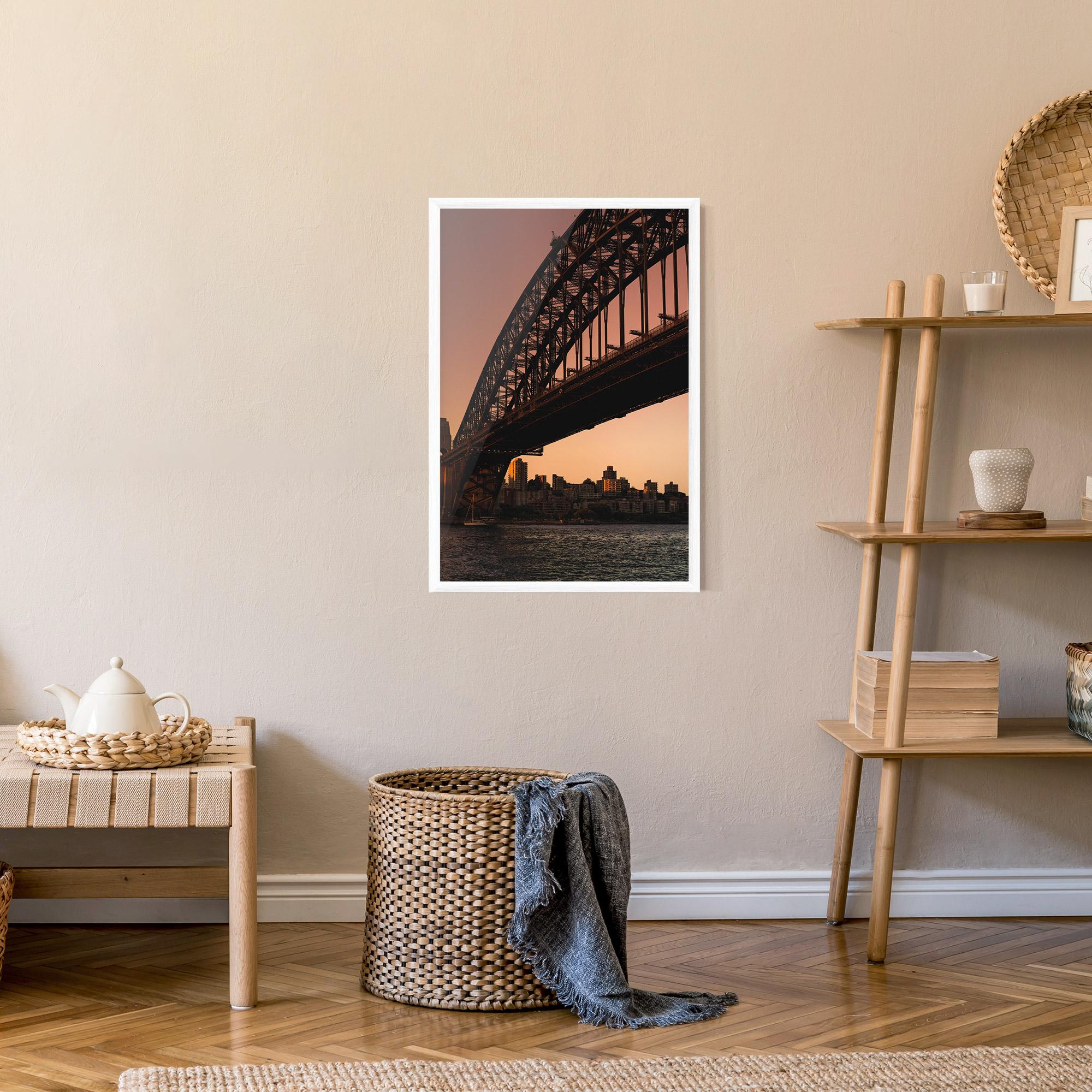 Poster Înrămat Sunset Harbour Bridge mockup 9