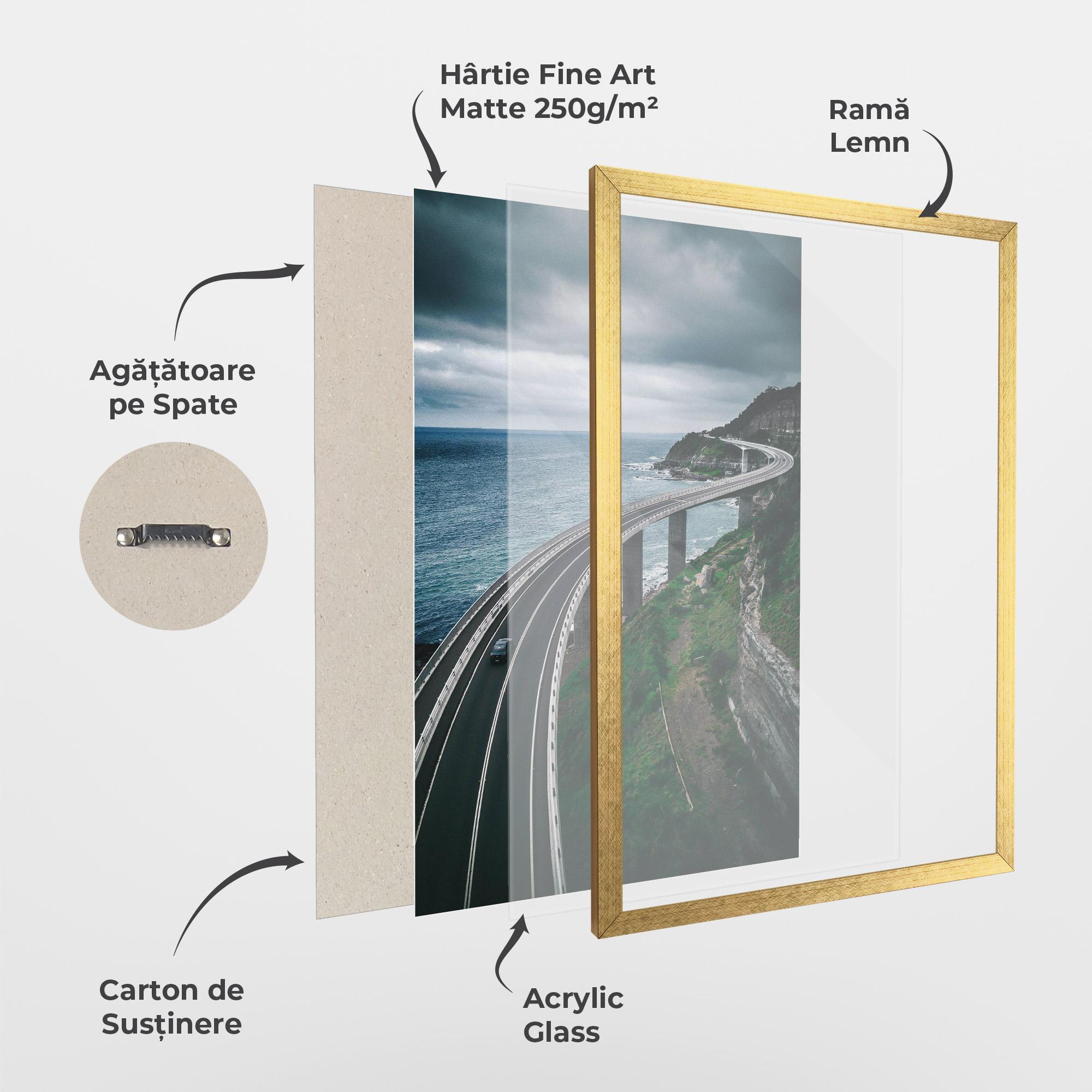 Poster Înrămat Road Cloudy Day mockup 1