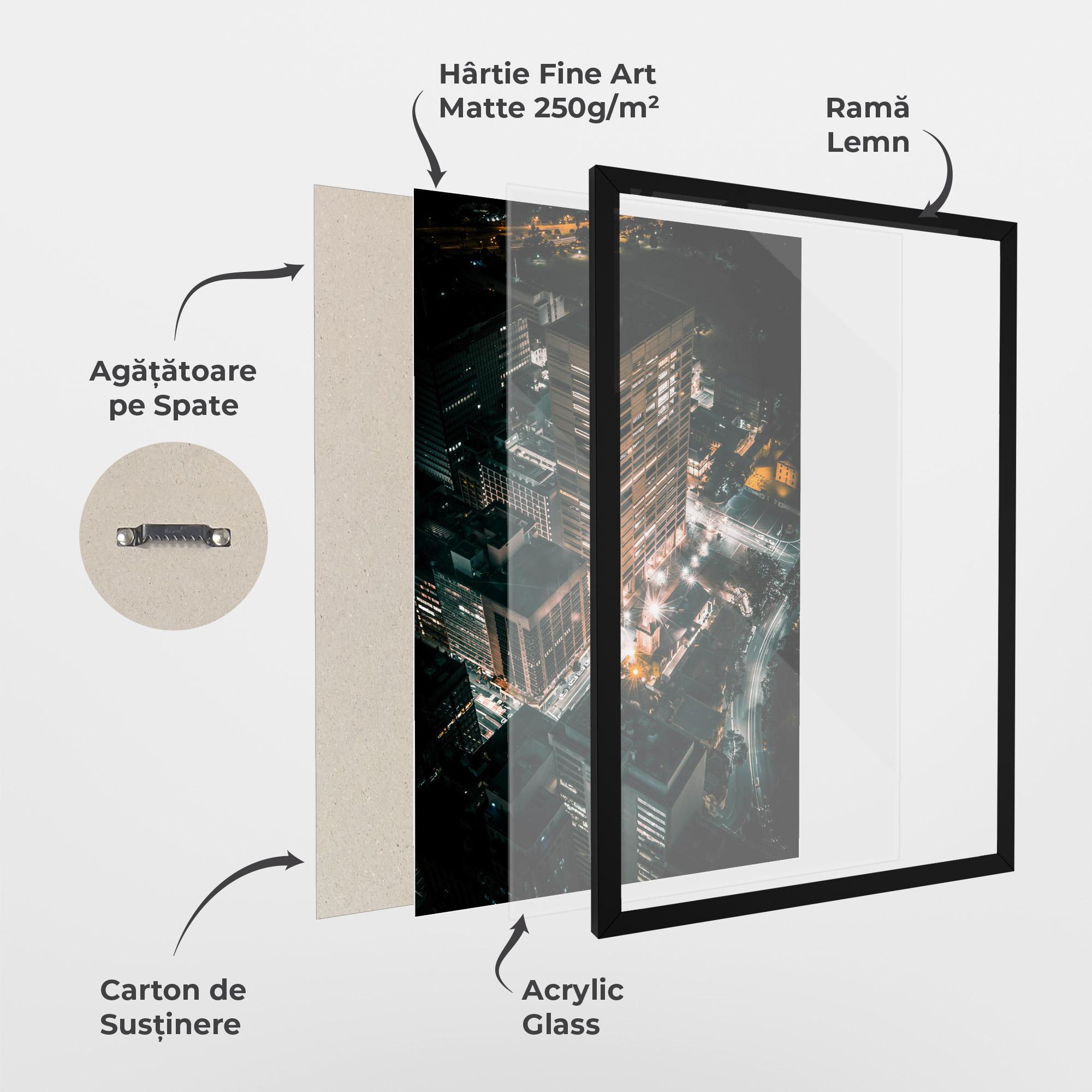 Poster Înrămat Cream Building Night mockup 1