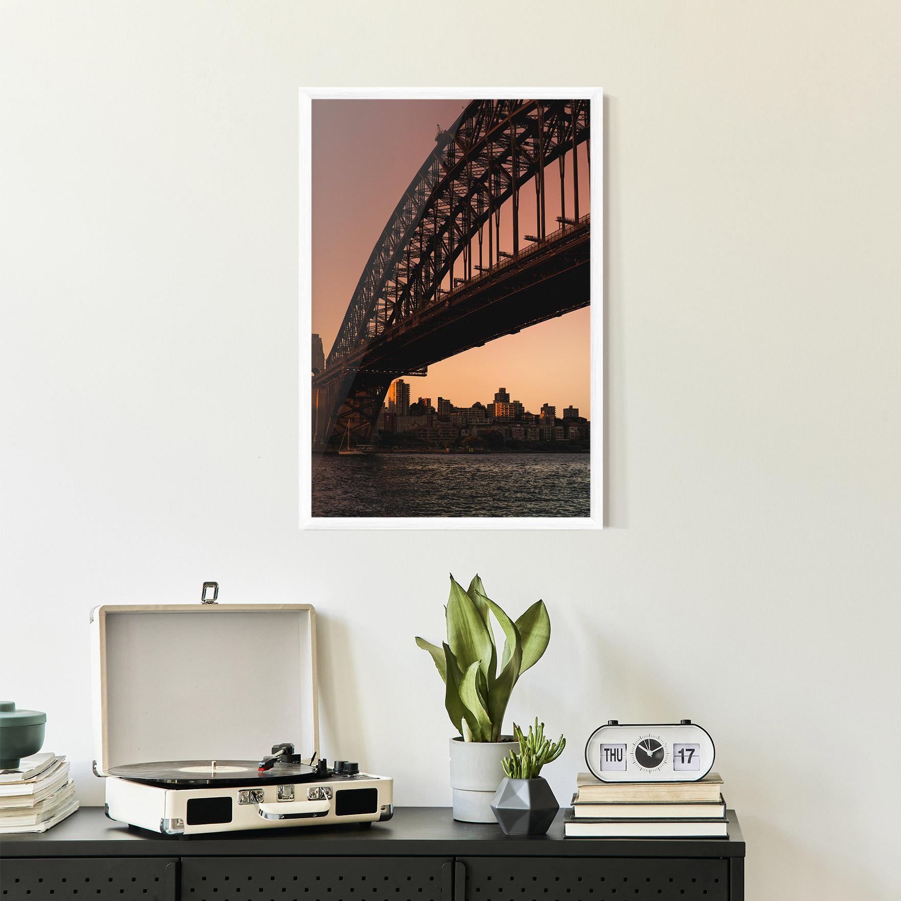 Poster Înrămat Sunset Harbour Bridge mockup 2