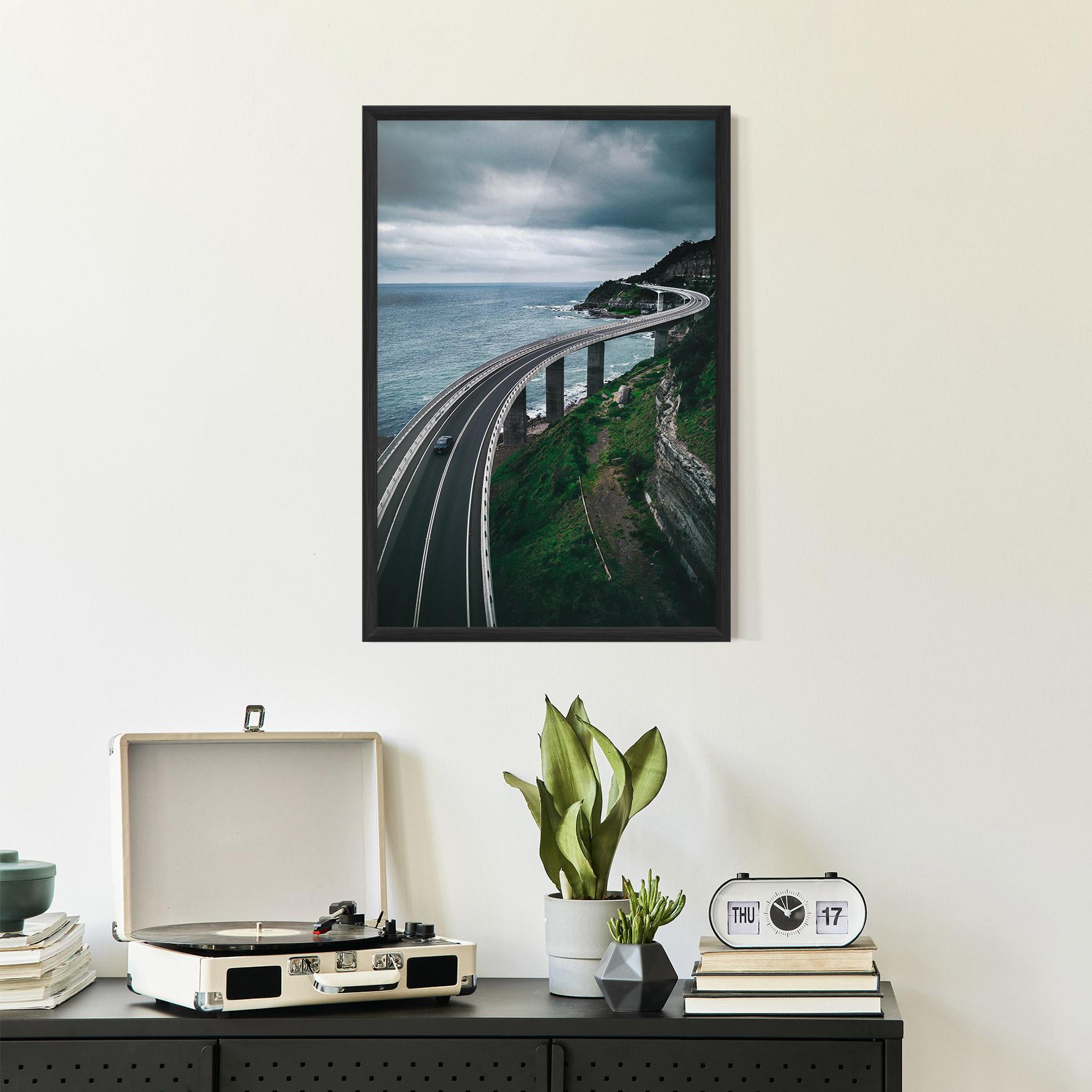 Poster Înrămat Road Cloudy Day mockup 2