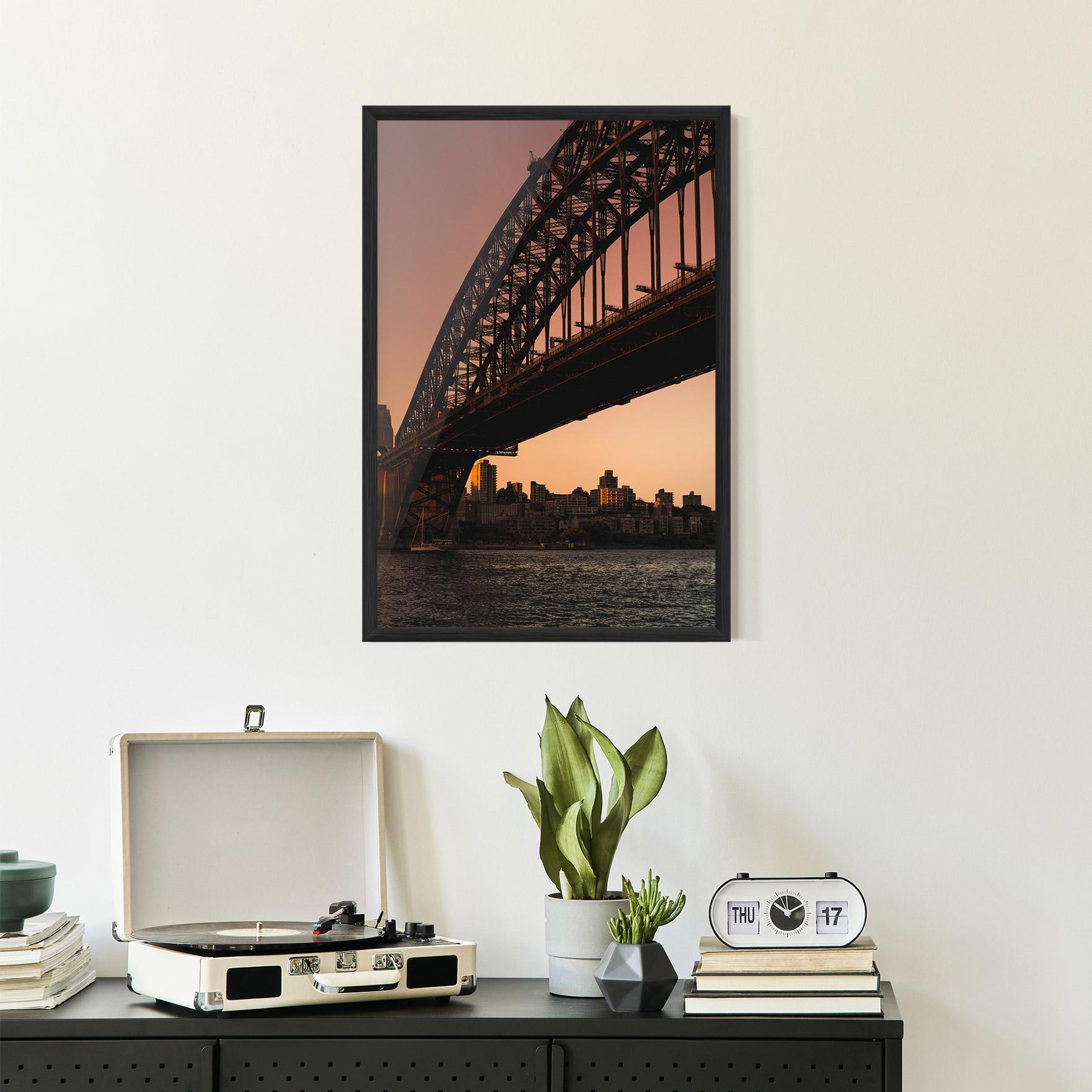 Poster Înrămat Sunset Harbour Bridge mockup 2